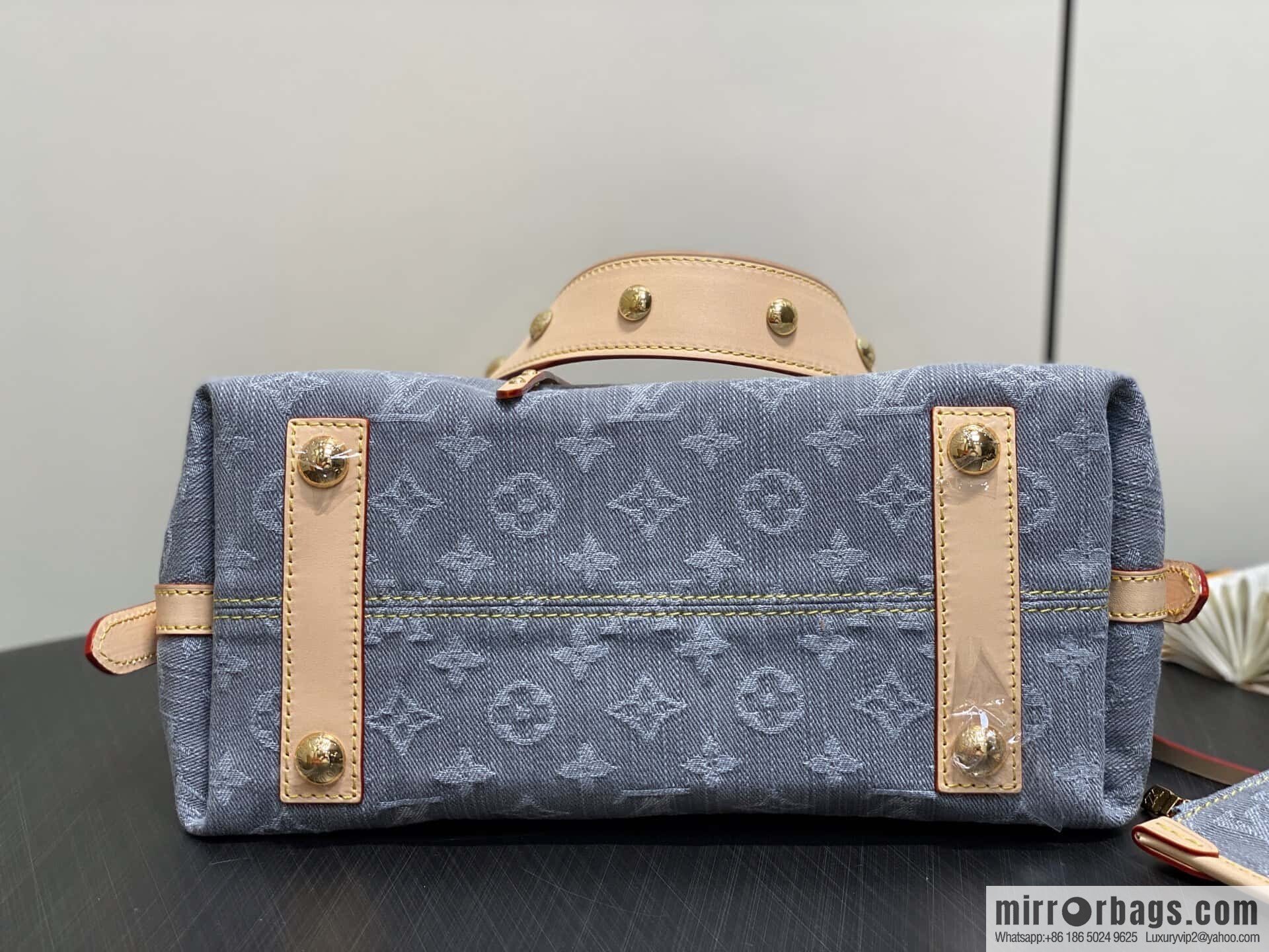 [Boutique‑grade] M13289 gray, denim shopping bag CARRYALL small handbag