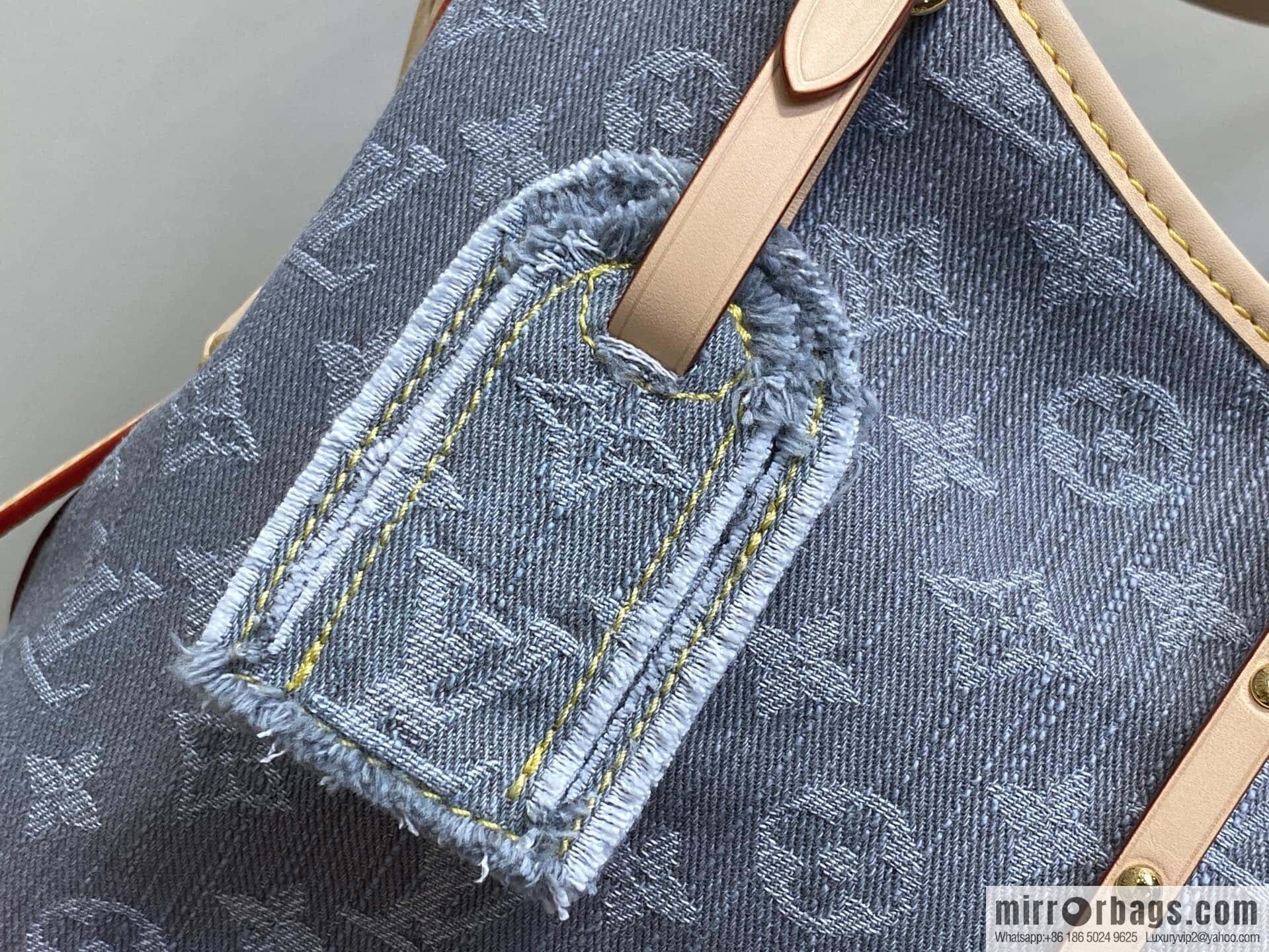 [Boutique‑grade] M13289 gray, denim shopping bag CARRYALL small handbag