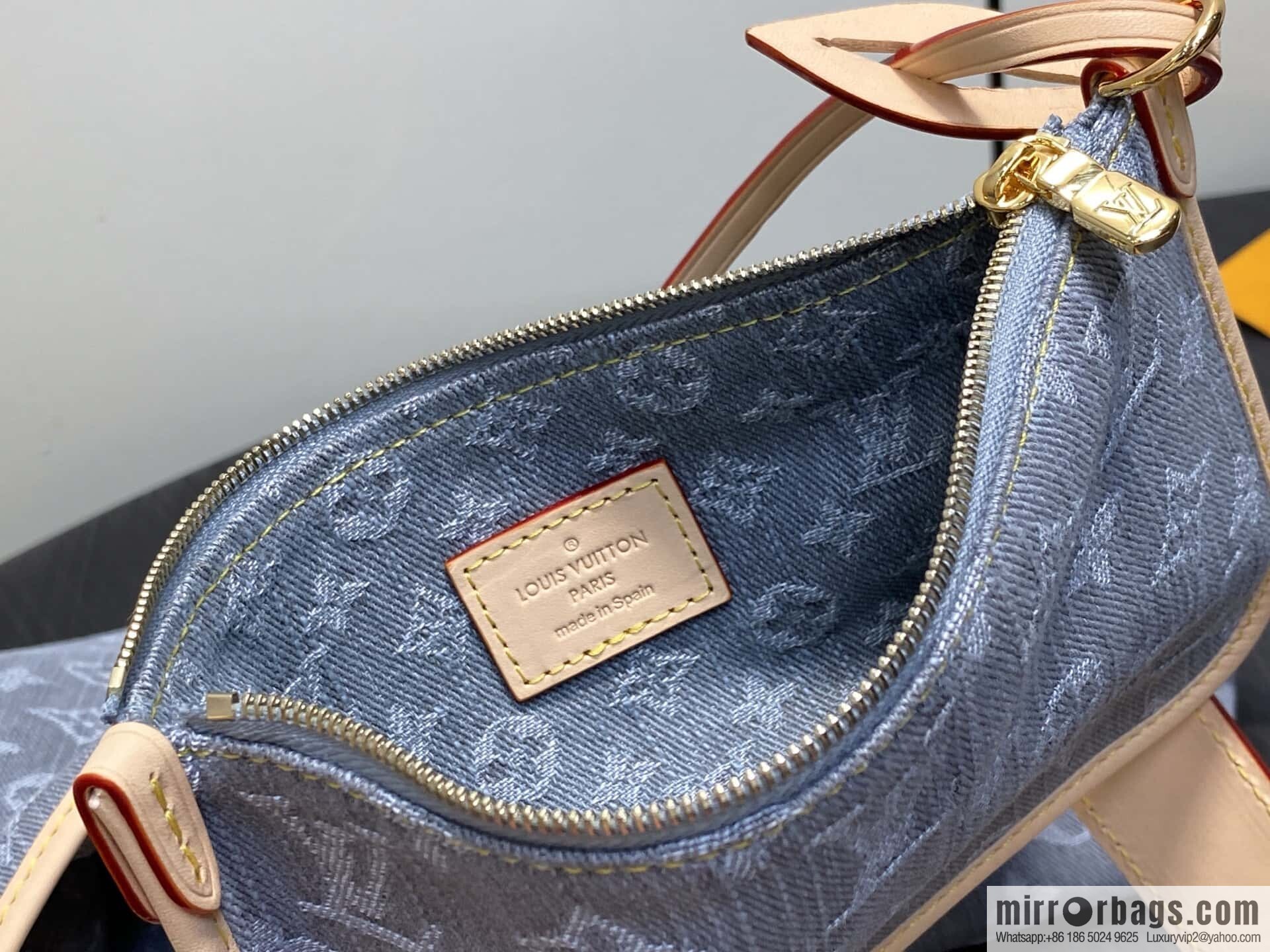 [Boutique‑grade] M13289 gray, denim shopping bag CARRYALL small handbag