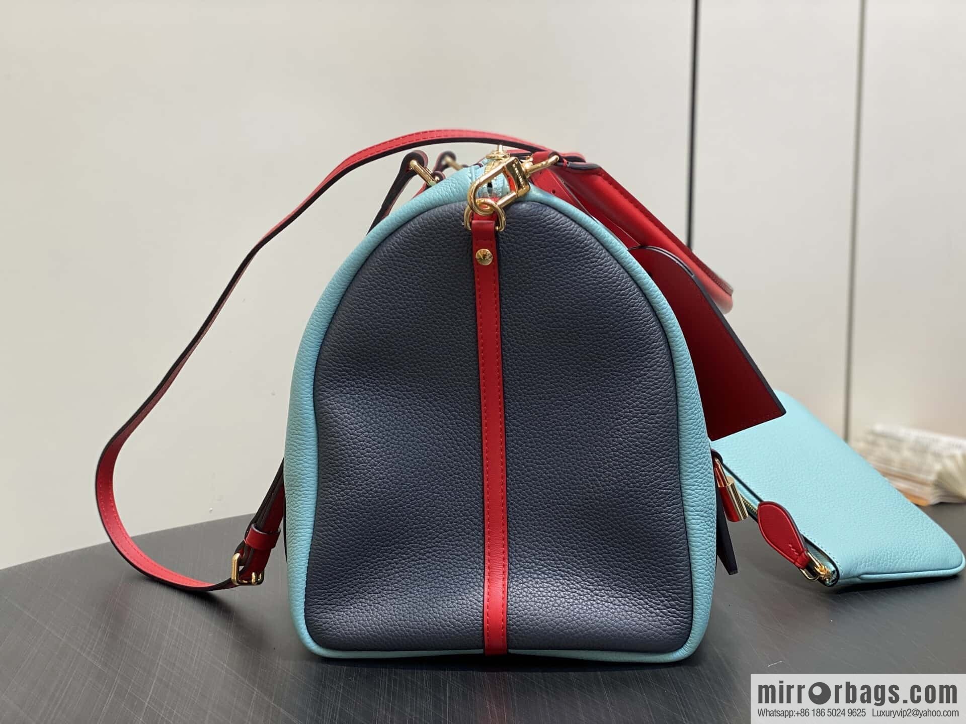 [Boutique‑grade] M13668 Macaron blue, full leather speedy pillow bag SPEEDY BANDOULIIZRE 40 handbag