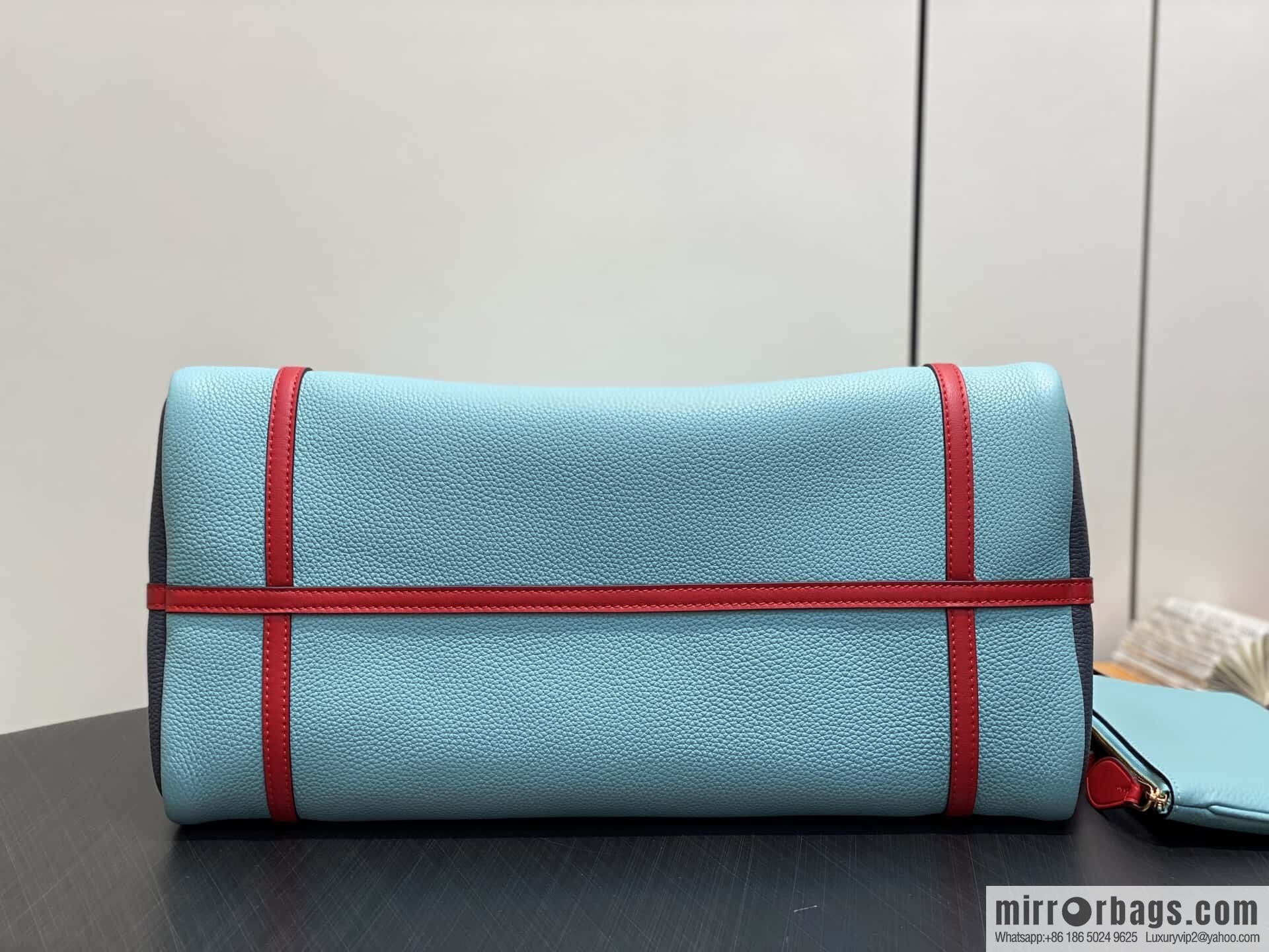 [Boutique‑grade] M13668 Macaron blue, full leather speedy pillow bag SPEEDY BANDOULIIZRE 40 handbag