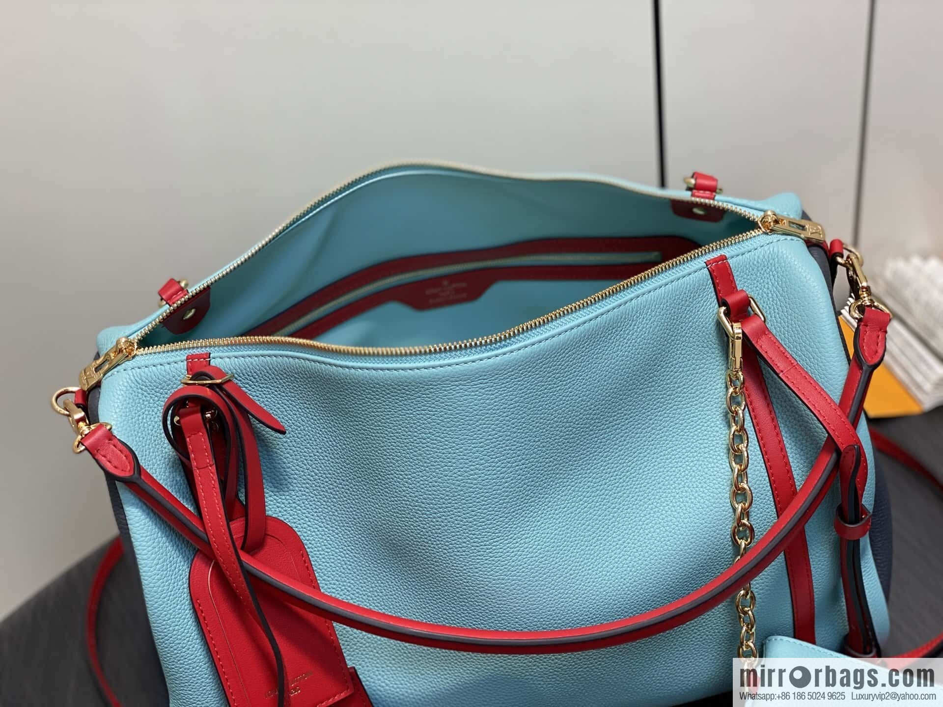 [Boutique‑grade] M13668 Macaron blue, full leather speedy pillow bag SPEEDY BANDOULIIZRE 40 handbag