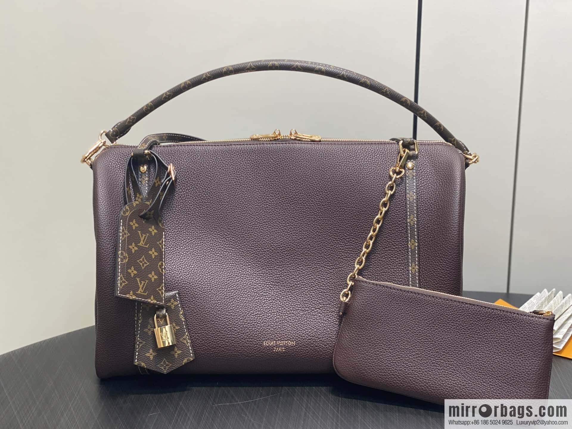 [Boutique‑grade] M13668 jujube red, full leather speedy pillow bag SPEEDY BANDOULIZRE 40 handbag