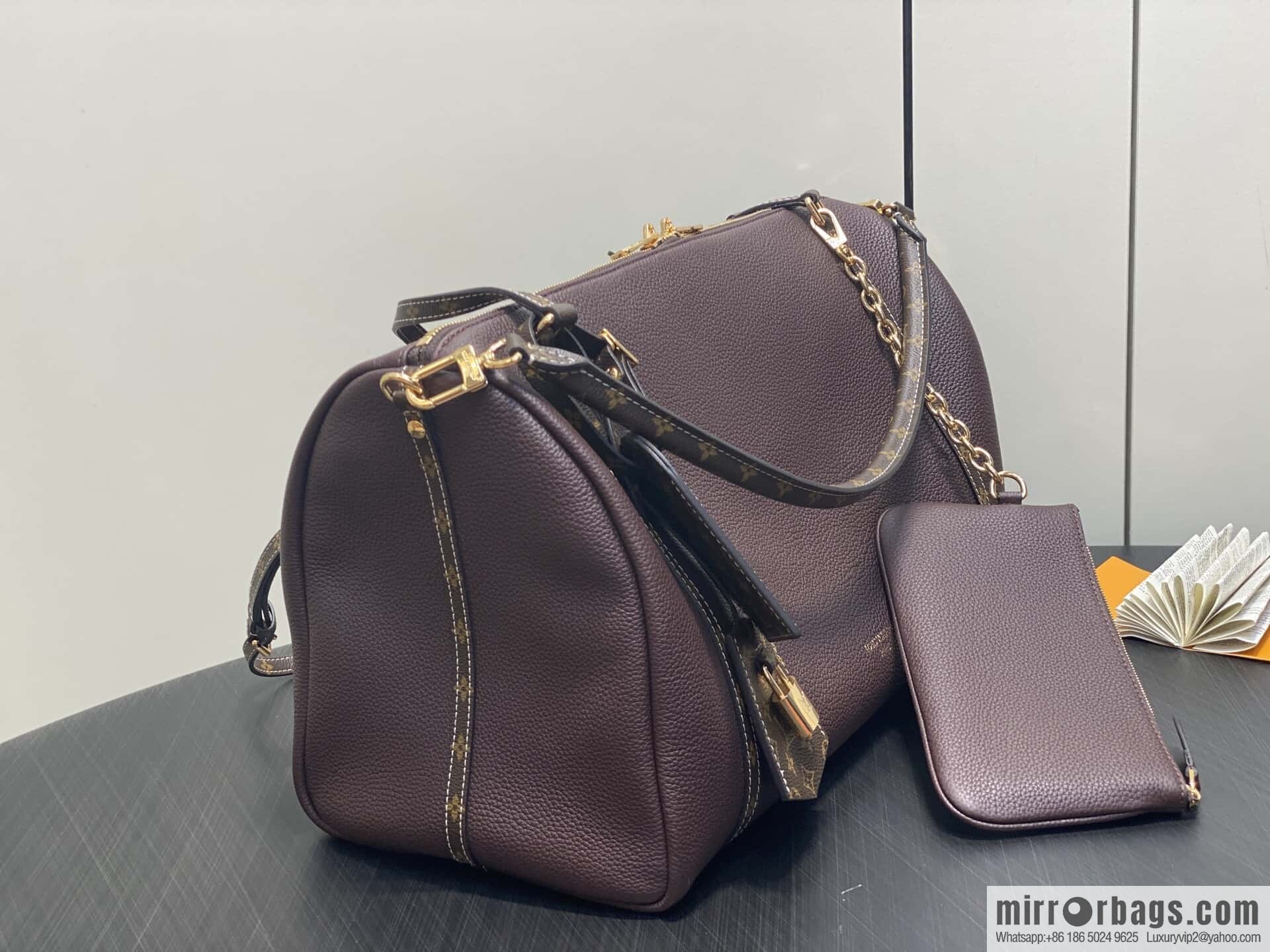 [Boutique‑grade] M13668 jujube red, full leather speedy pillow bag SPEEDY BANDOULIZRE 40 handbag