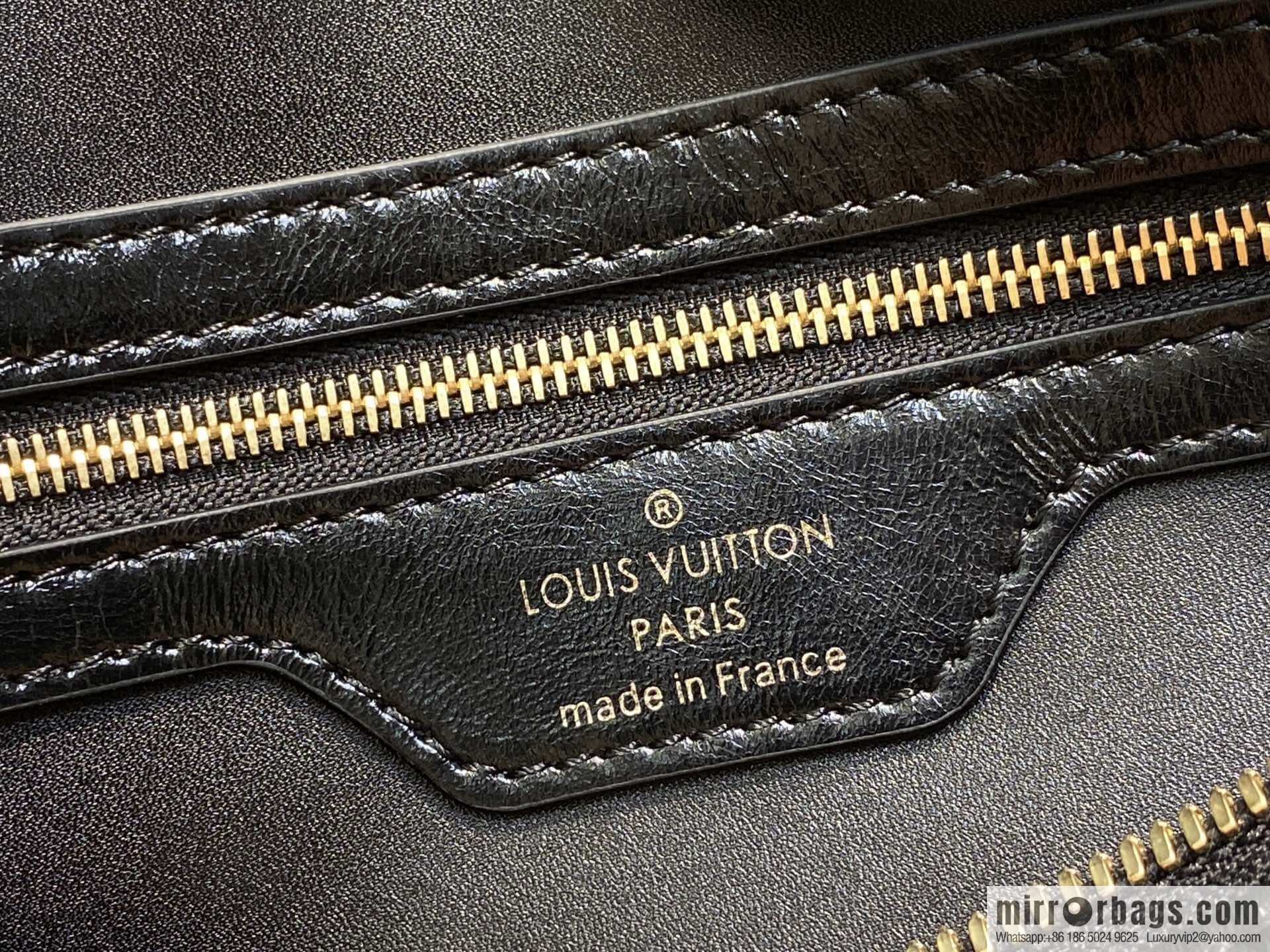 [Boutique‑grade] M13668 black oil wax leather, full leather speedy pillow bag SPEEDY BANDOULIZRE 40 handbag
