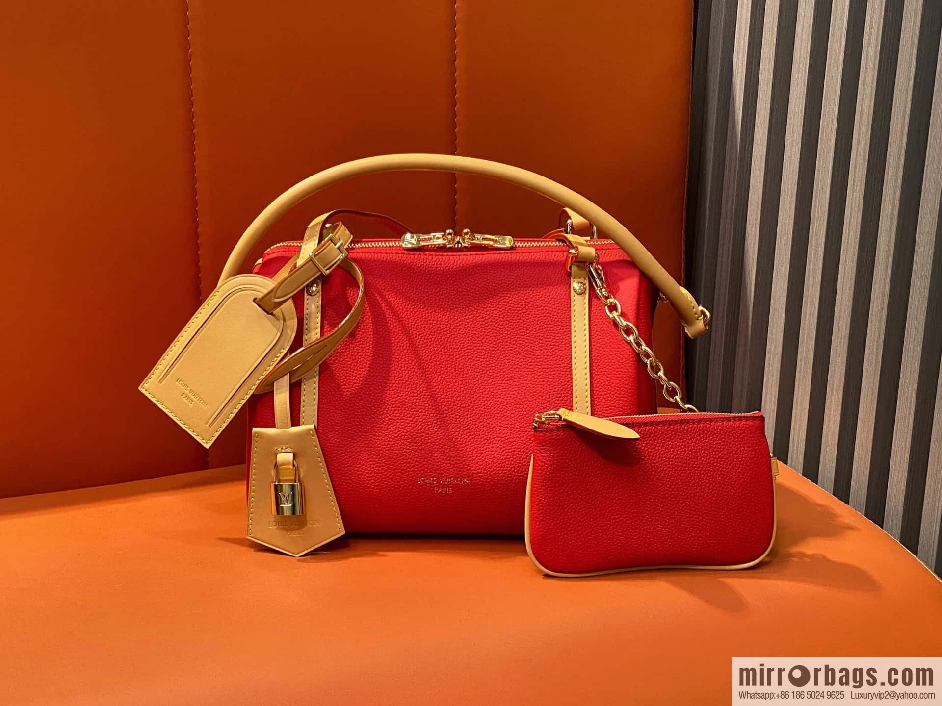 [Boutique‑grade] M13667 red, full leather, speedy pillow bag SPEEDY BANDOULIZRE 25 handbag