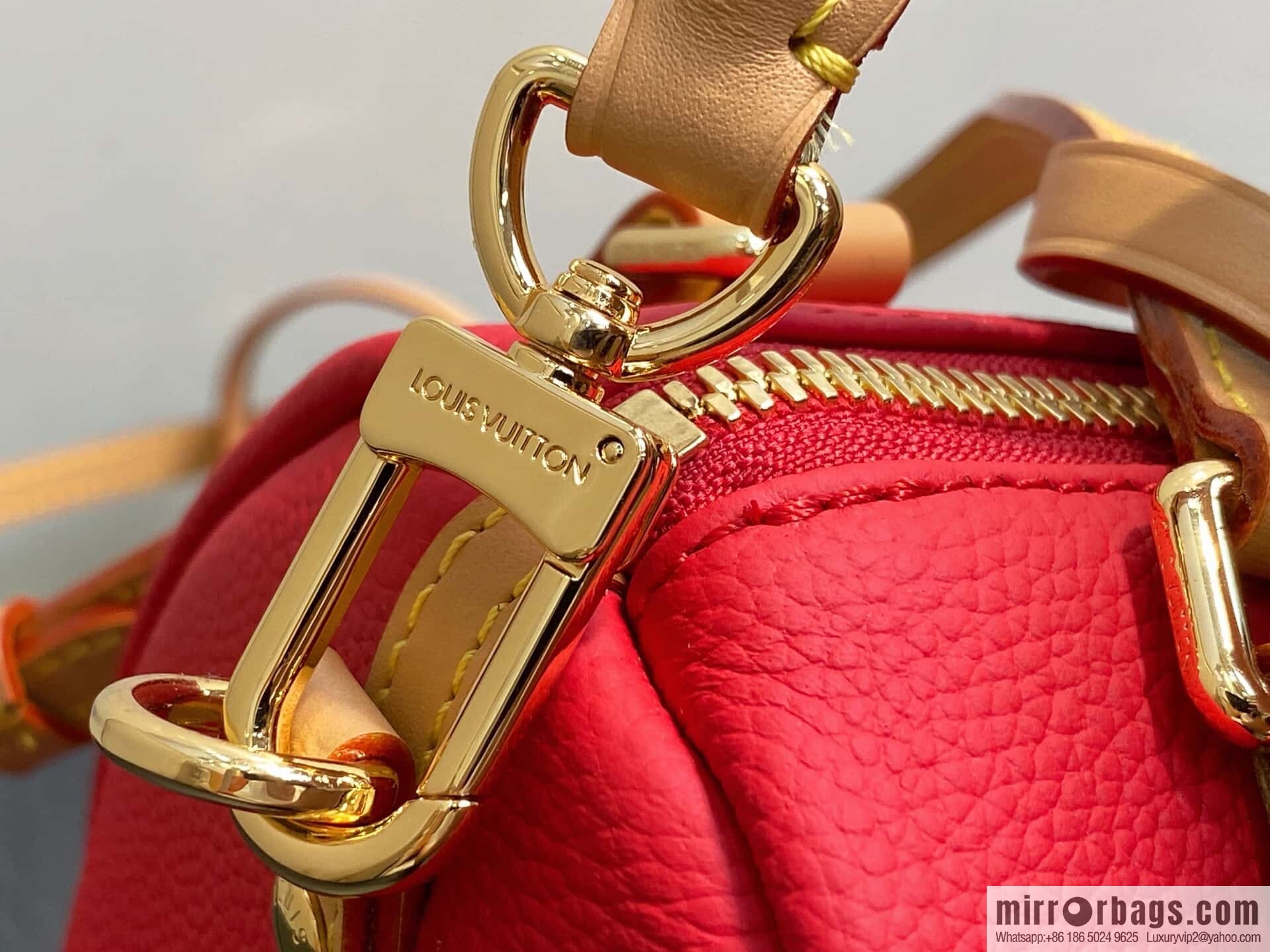 [Boutique‑grade] M13667 red, full leather, speedy pillow bag SPEEDY BANDOULIZRE 25 handbag
