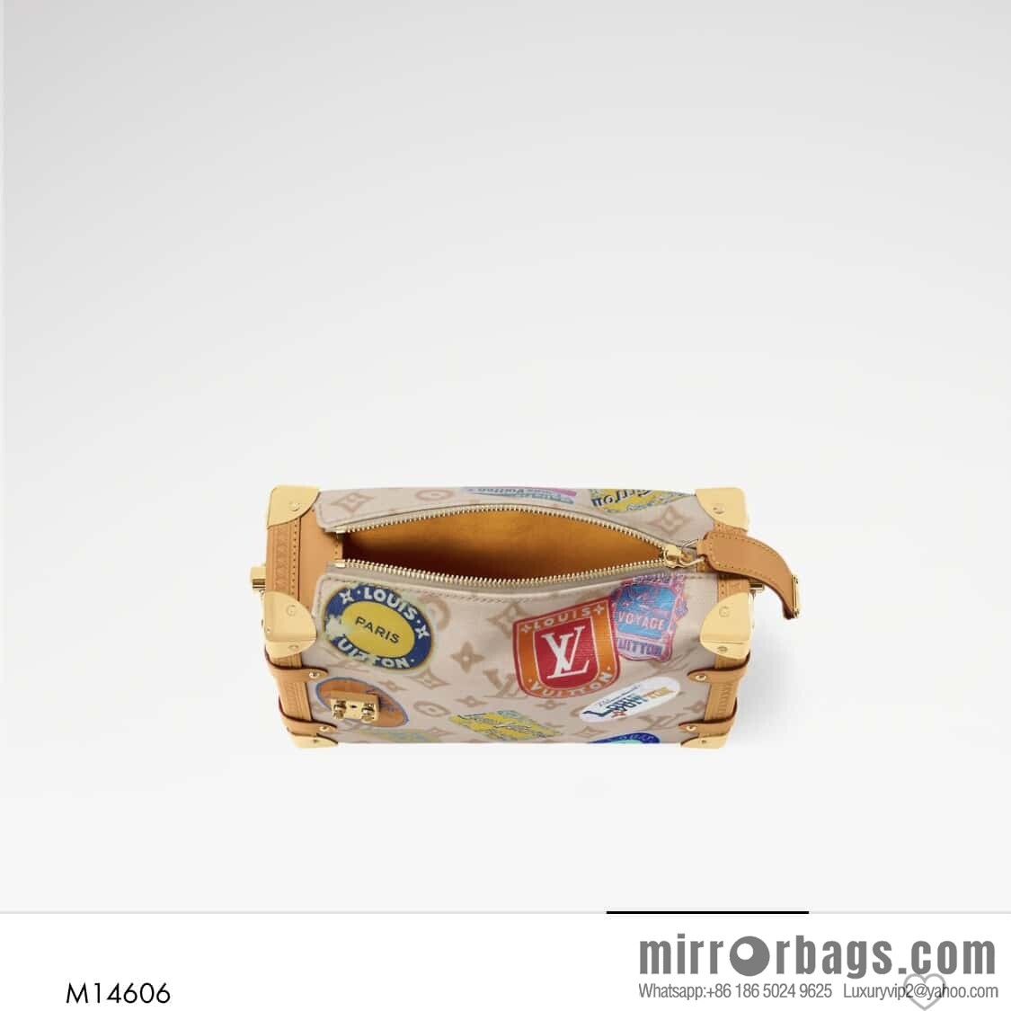 [Boutique‑grade] M14606 white flower, badge soft box, new SIDE TRUNK medium handbag of the season