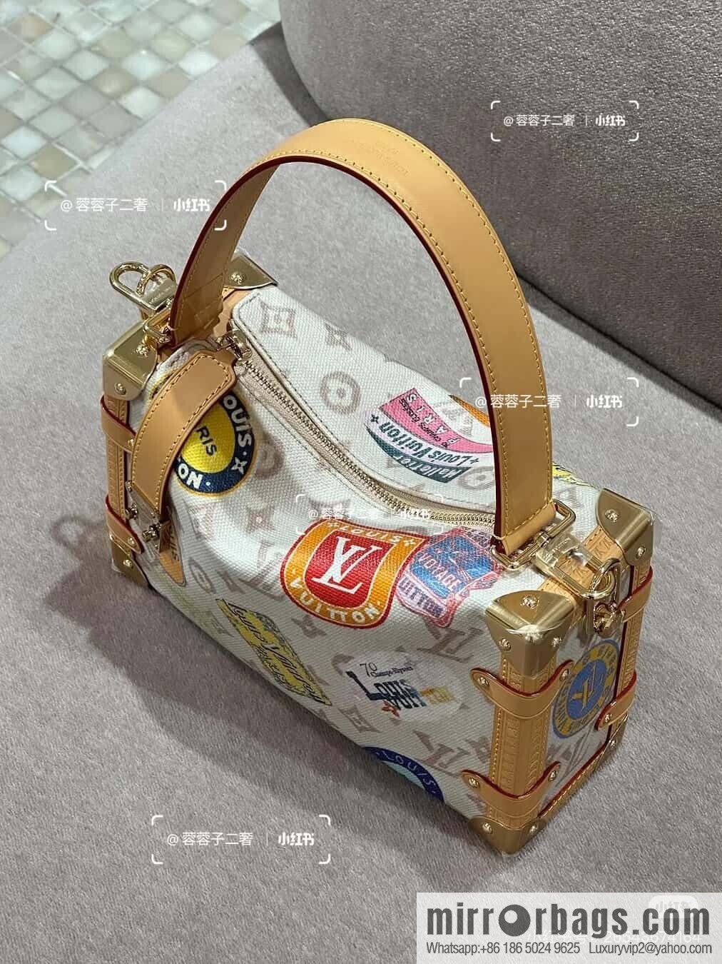 [Boutique‑grade] M14606 white flower, badge soft box, new SIDE TRUNK medium handbag of the season