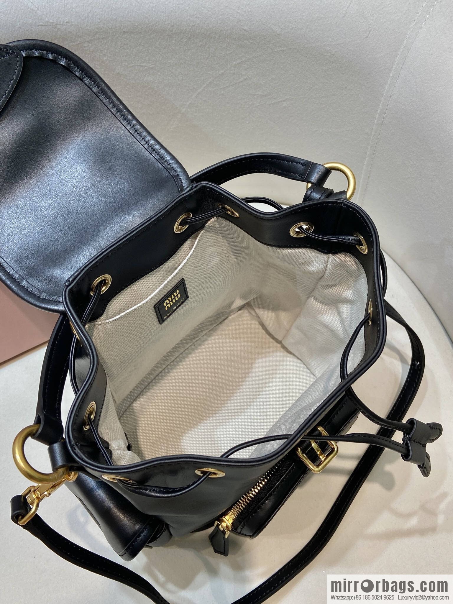 MIUMIU new backpack 5BZ043 small multi-function, black.