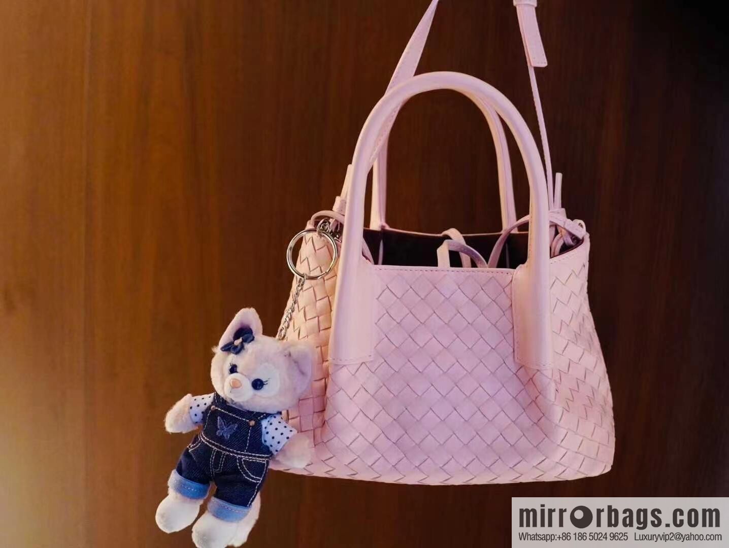 BV small Pinacoteca tote bag 819004 rose powder
