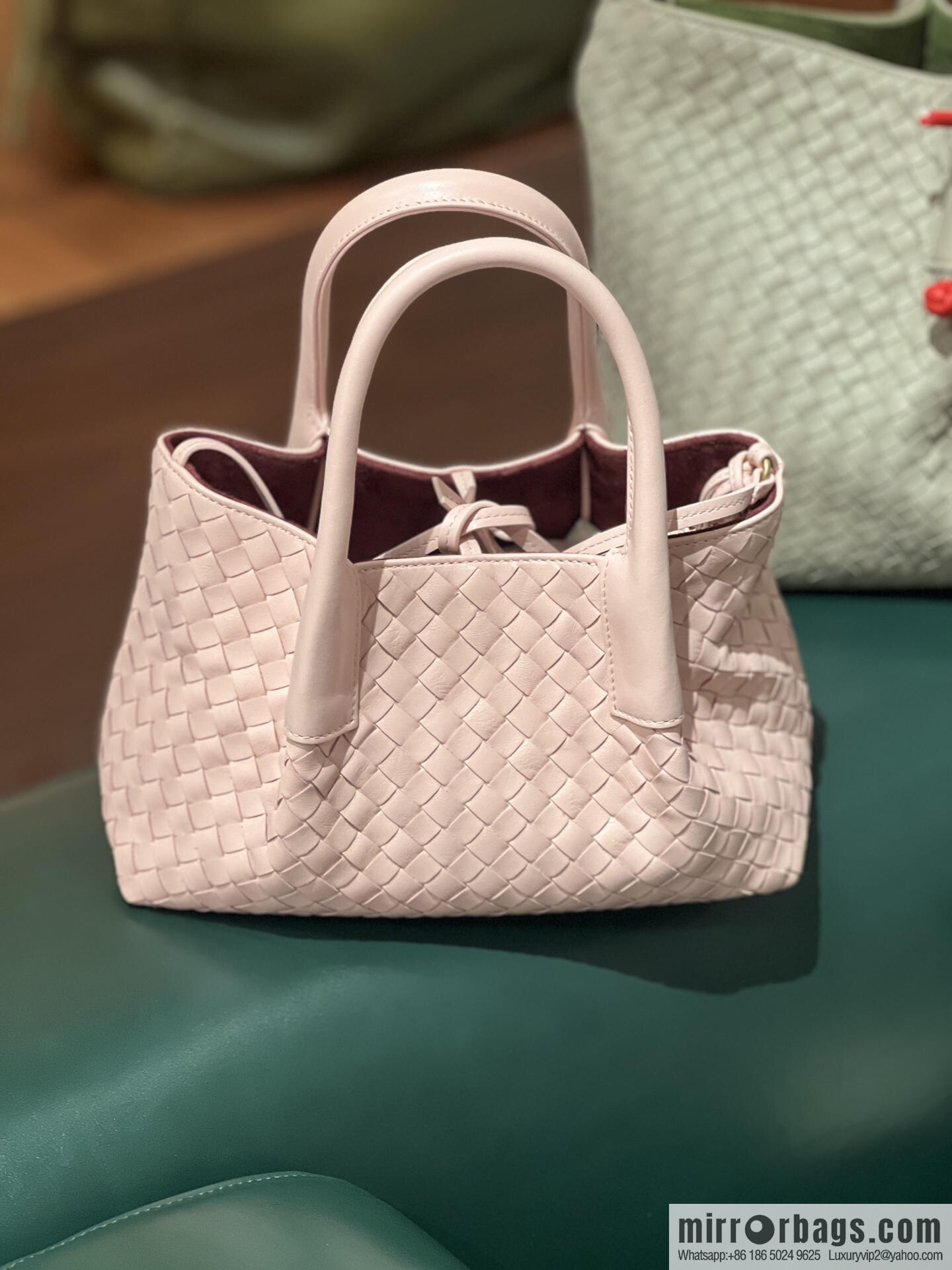 BV small Pinacoteca tote bag 819004 rose powder