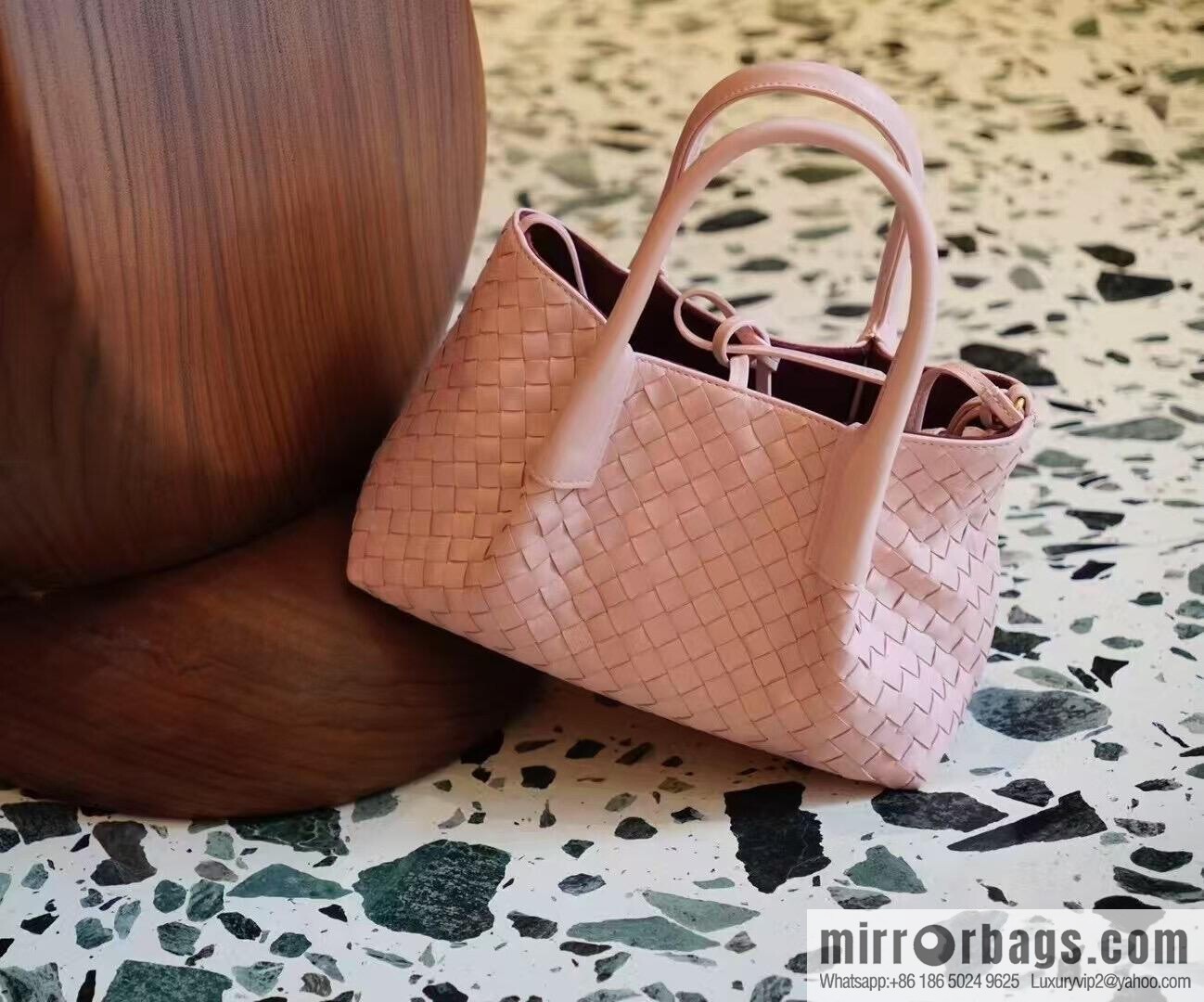 BV small Pinacoteca tote bag 819004 rose powder