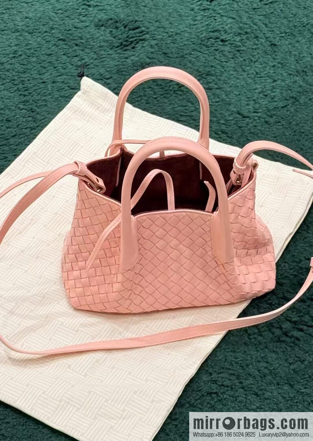 BV small Pinacoteca tote bag 819004 rose powder