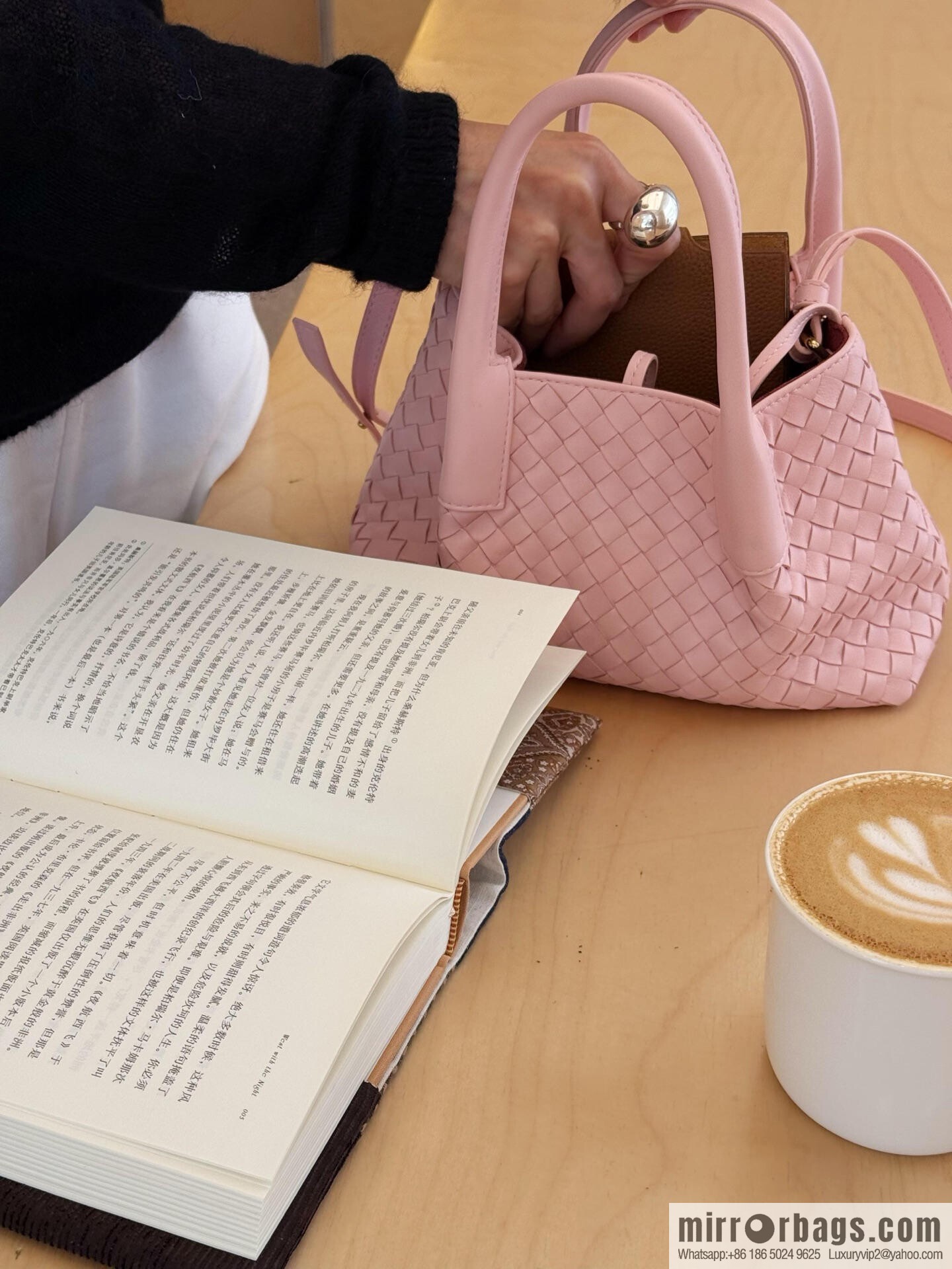 BV small Pinacoteca tote bag 819004 rose powder