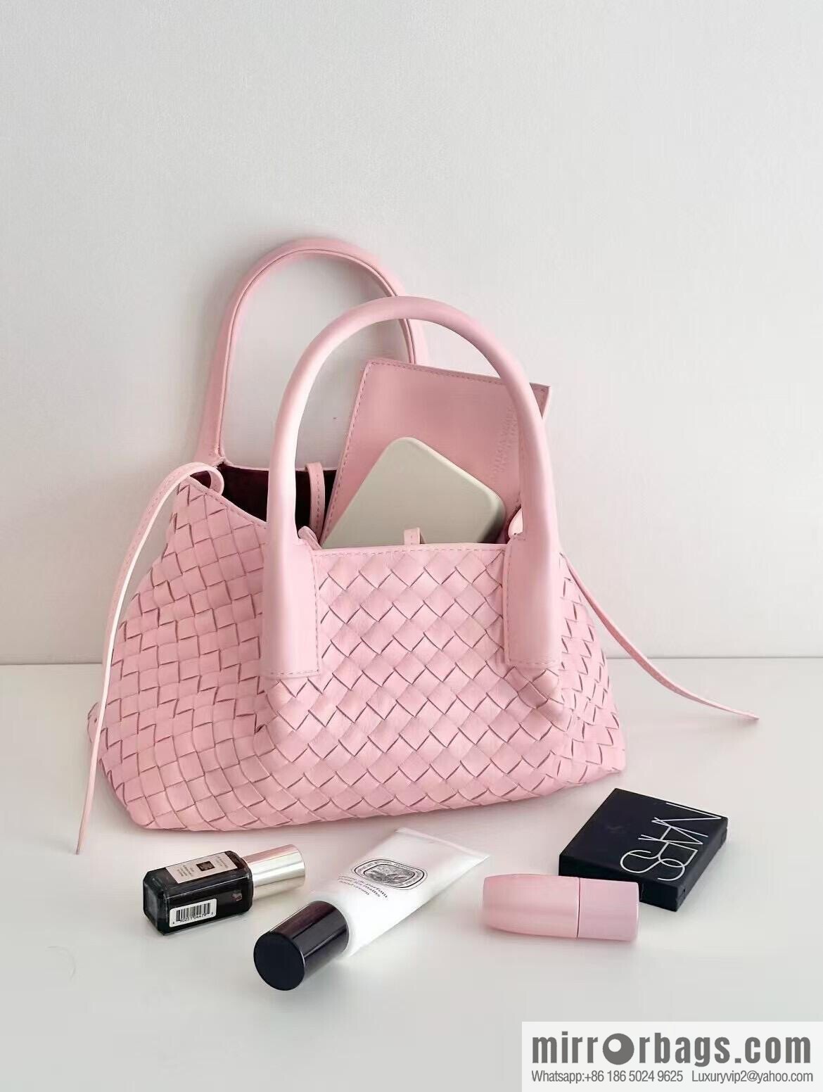 BV small Pinacoteca tote bag 819004 rose powder