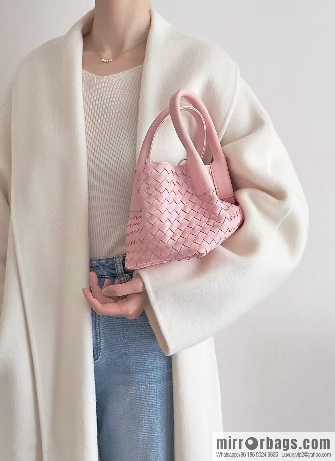 BV small Pinacoteca tote bag 819004 rose powder