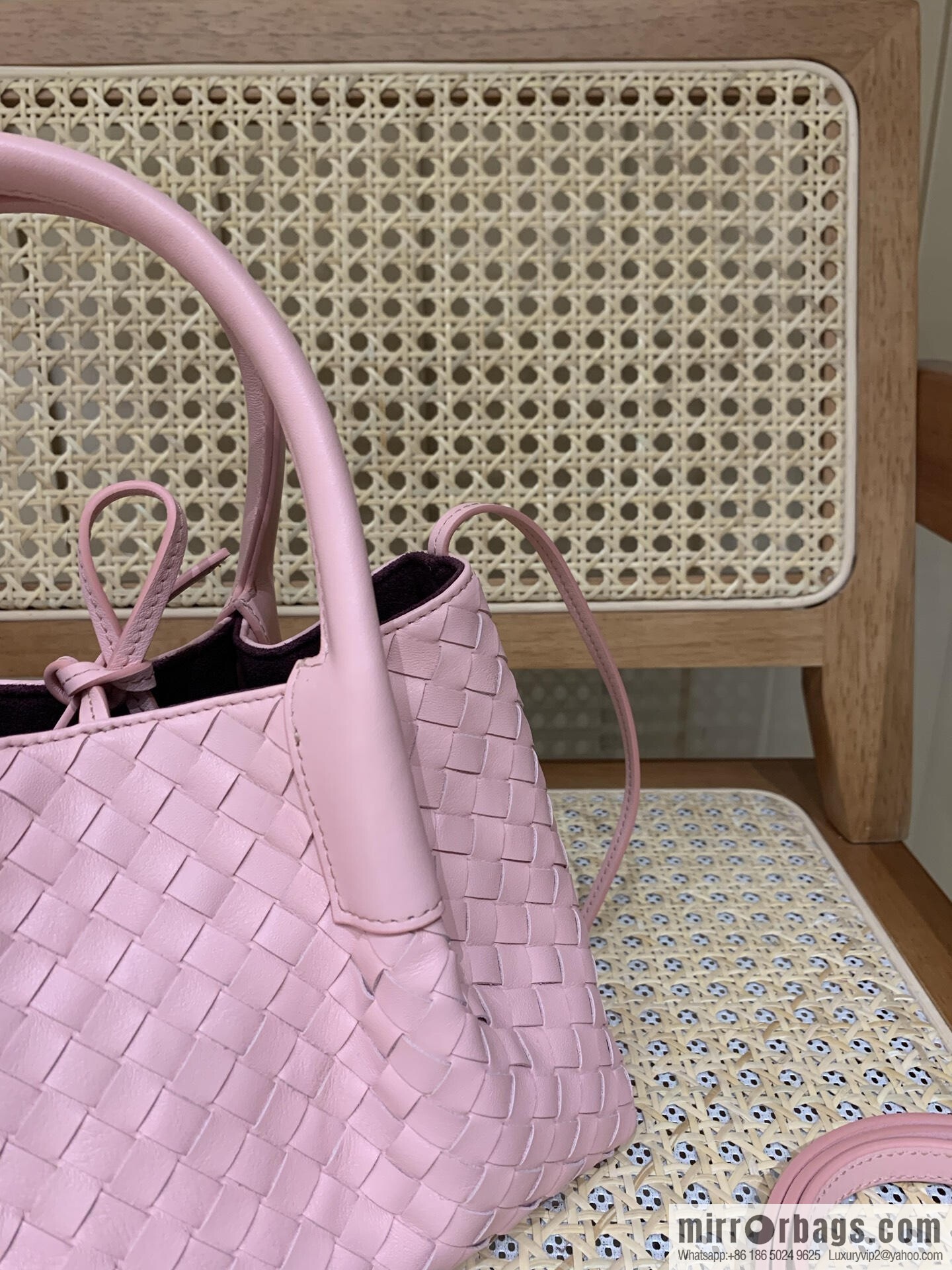 BV small Pinacoteca tote bag 819004 rose powder