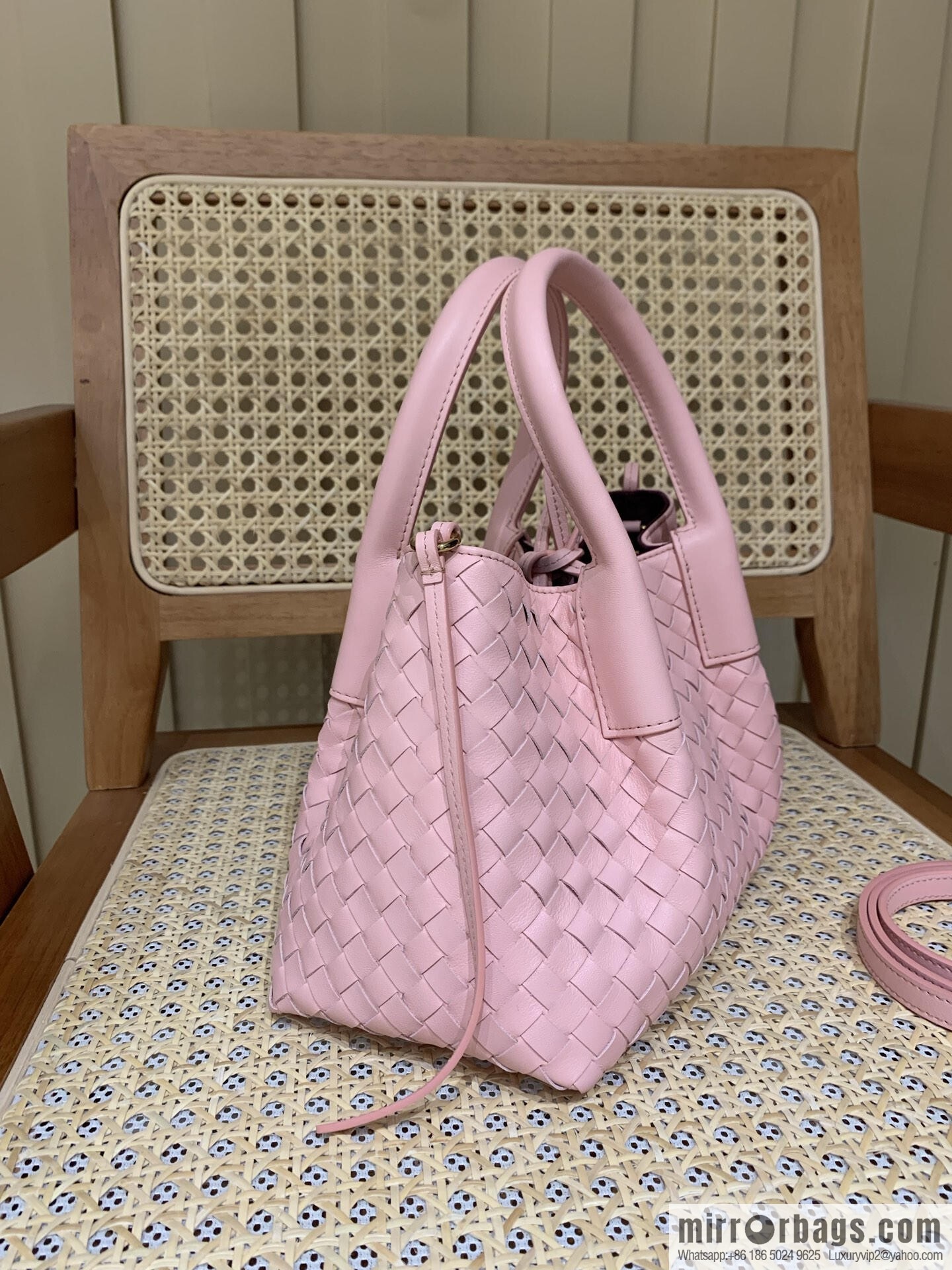 BV small Pinacoteca tote bag 819004 rose powder