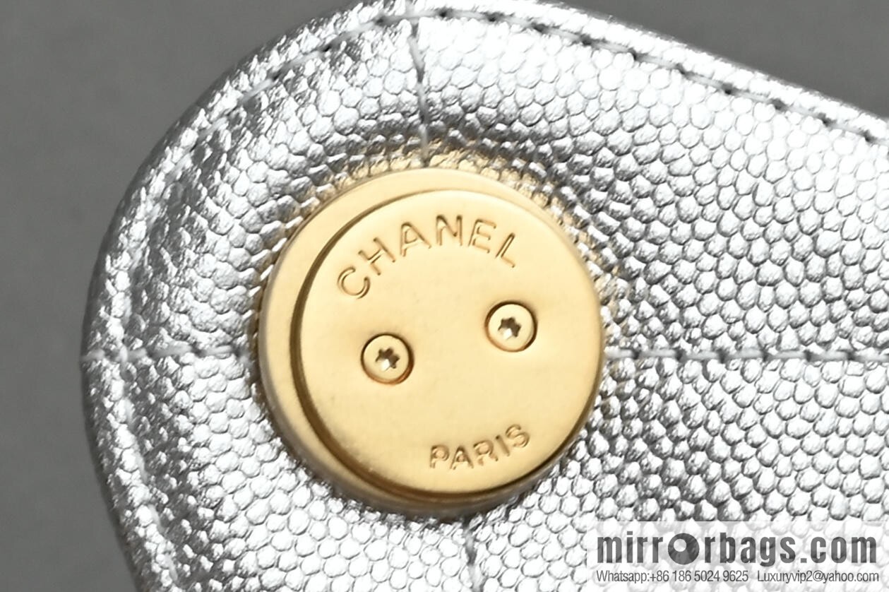 CHANEL Hippie Shopping Bag Small AS5293 Silver