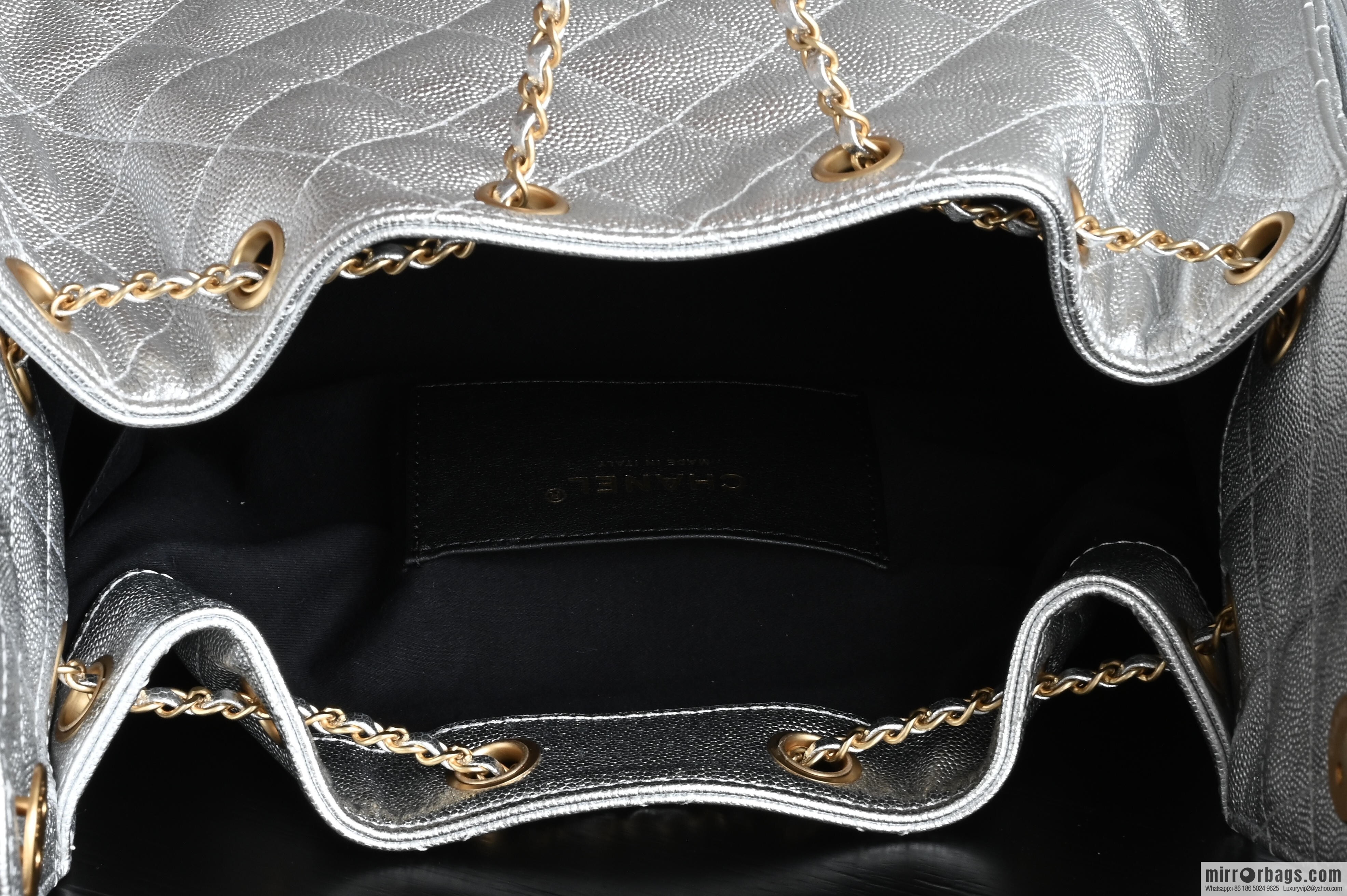 CHANEL Hippie Shopping Bag Small AS5293 Silver