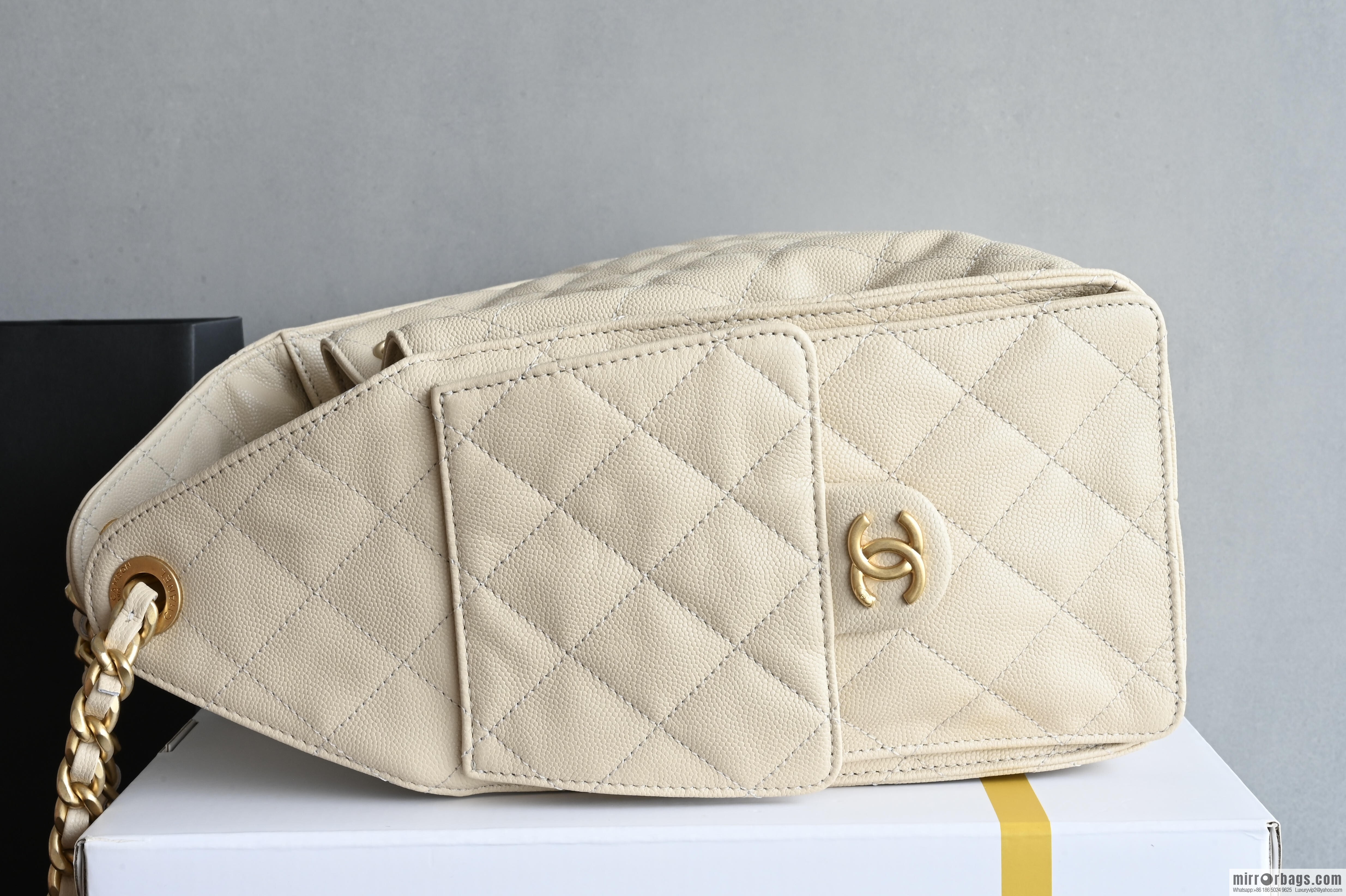 CHANEL Hippie Shopping Bag S AS5293 Milk Tea