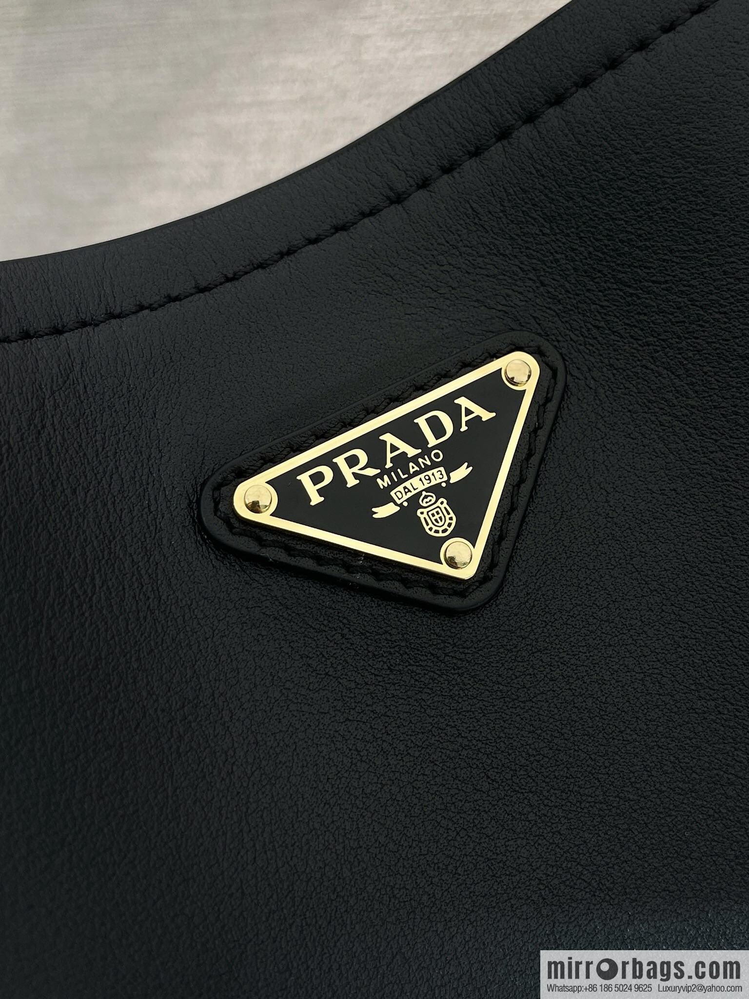 PRADA's new 1BE080 bucket bag, black.