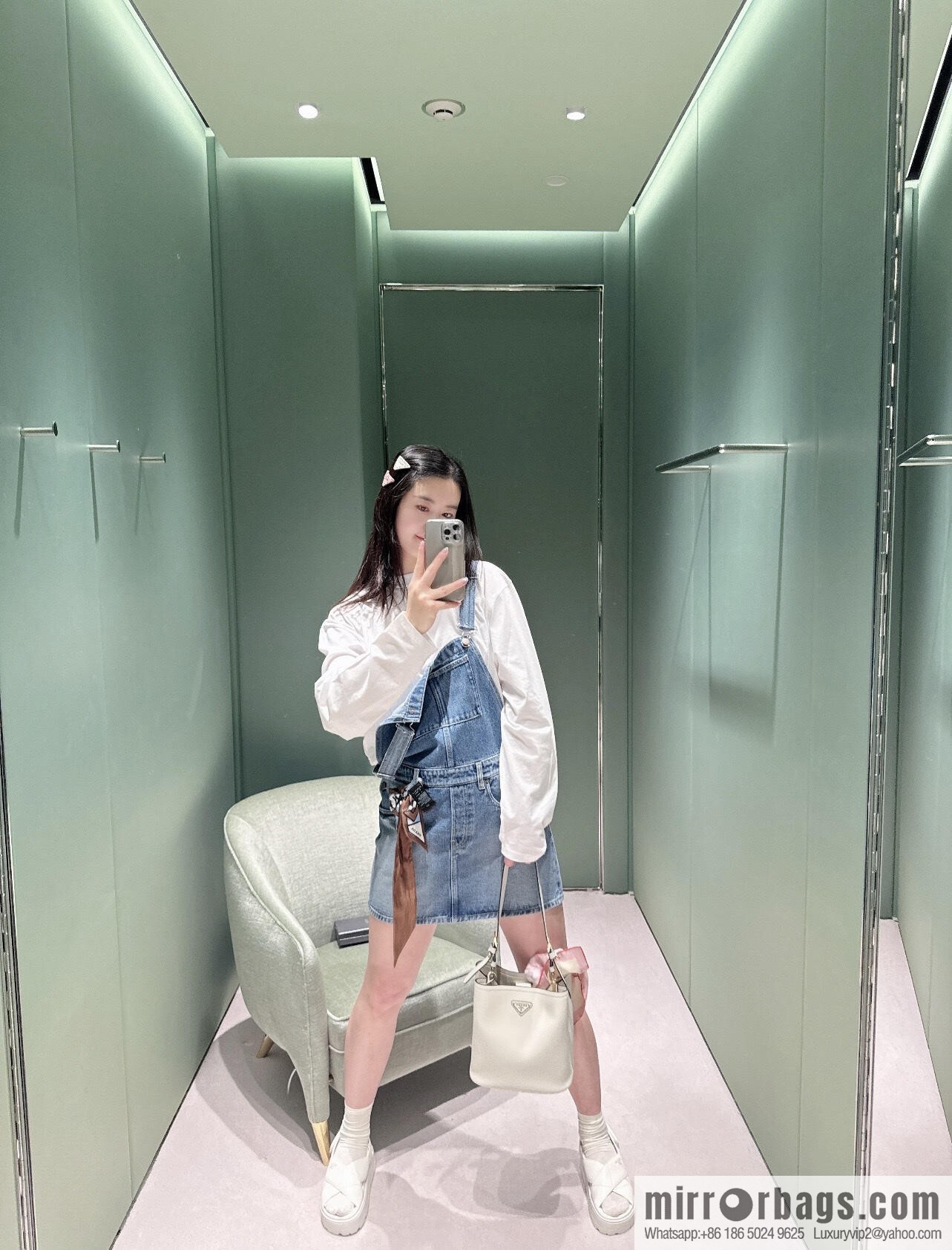 PRADA's new 1BE080 bucket bag, white