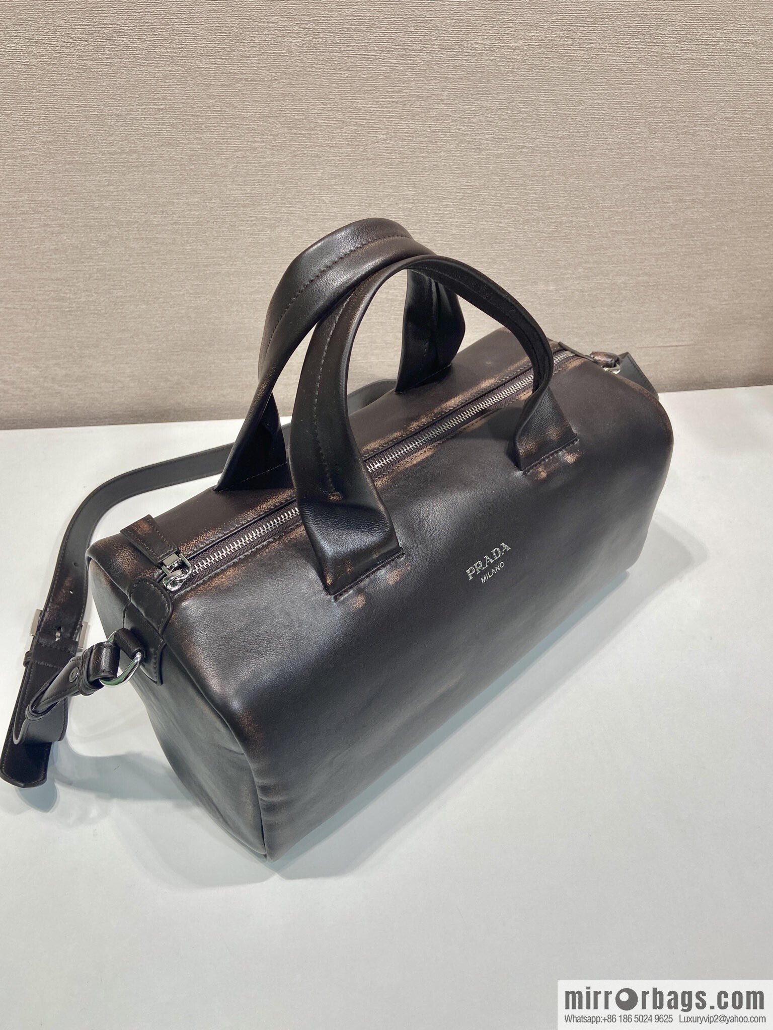 PRADA New Boston 2VC046 Large, Coffee