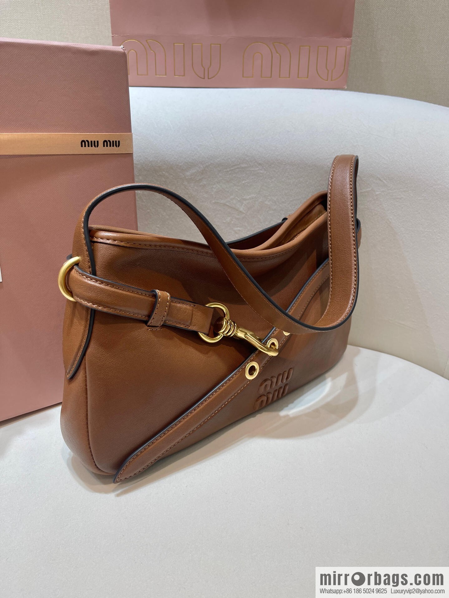 MIUMIU new 5BC182 small, caramel color