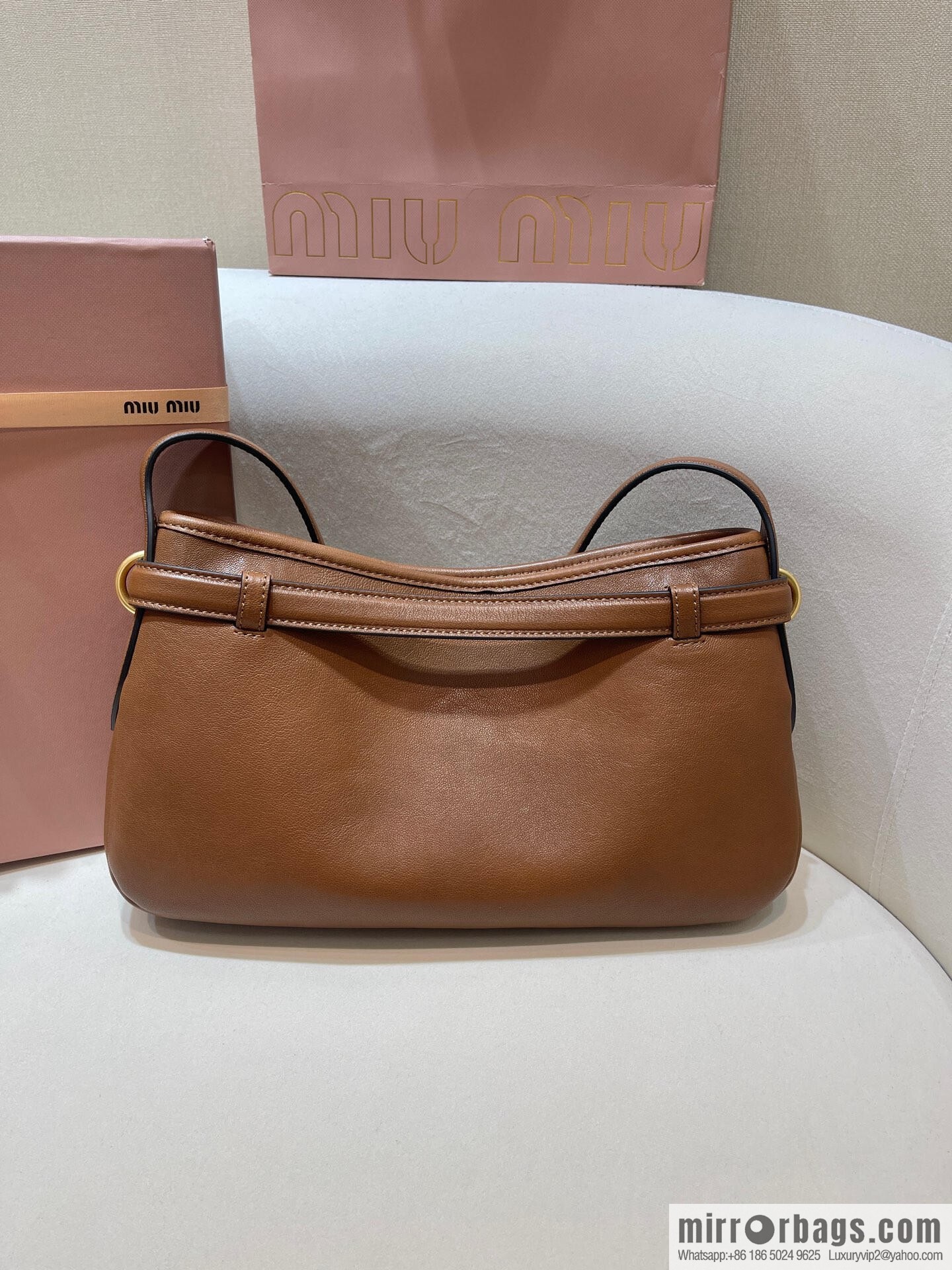 MIUMIU new 5BC182 small, caramel color