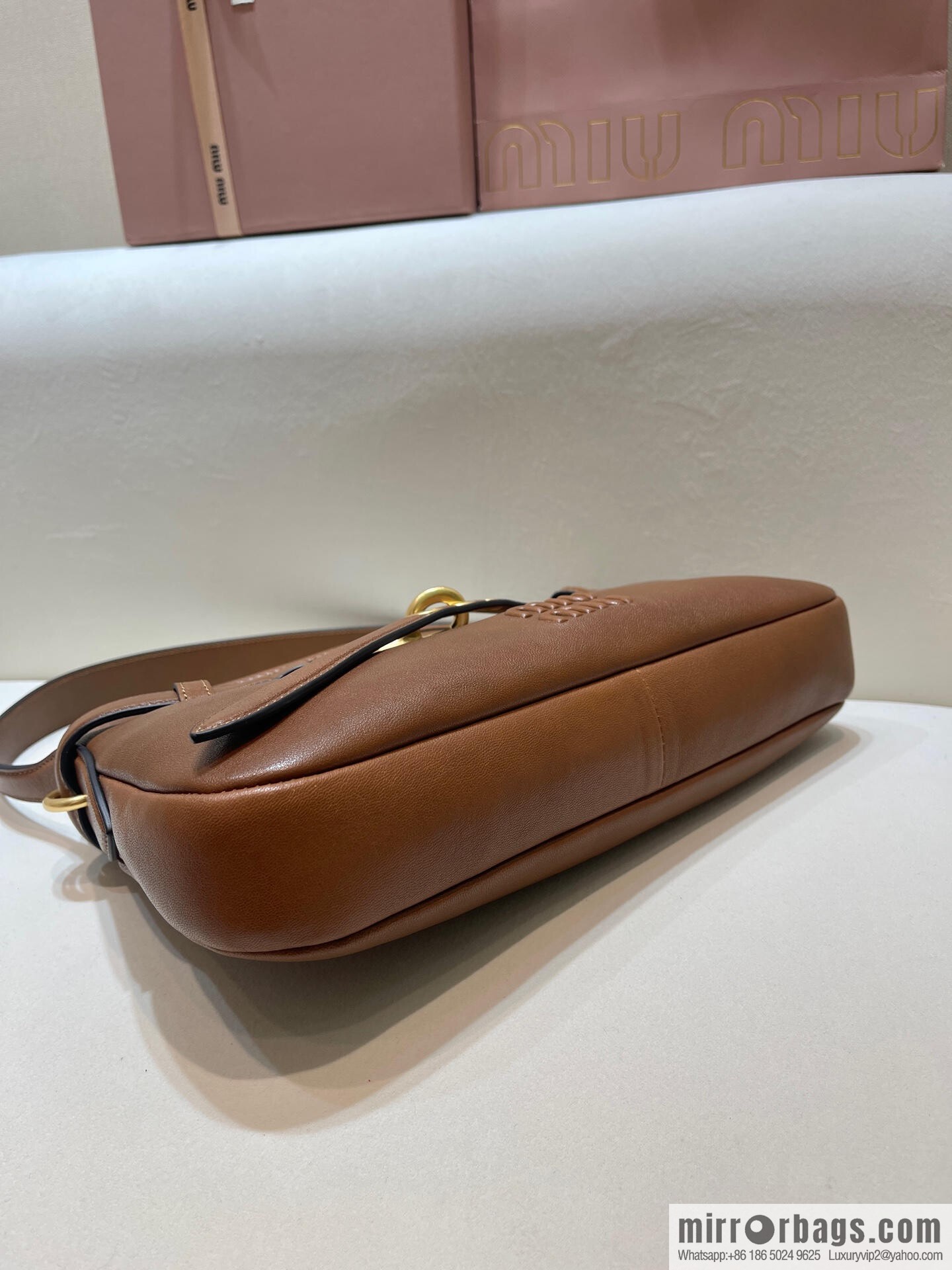 MIUMIU new 5BC182 small, caramel color