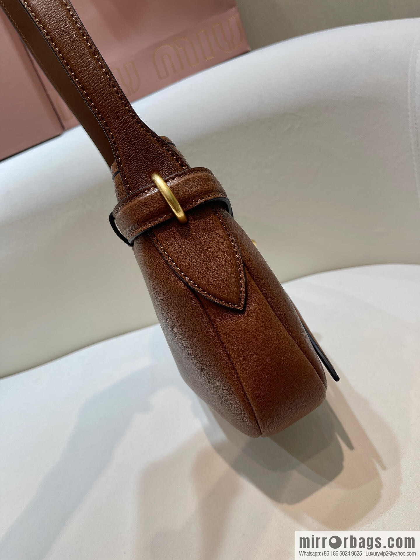 MIUMIU new 5BC182 small, caramel color