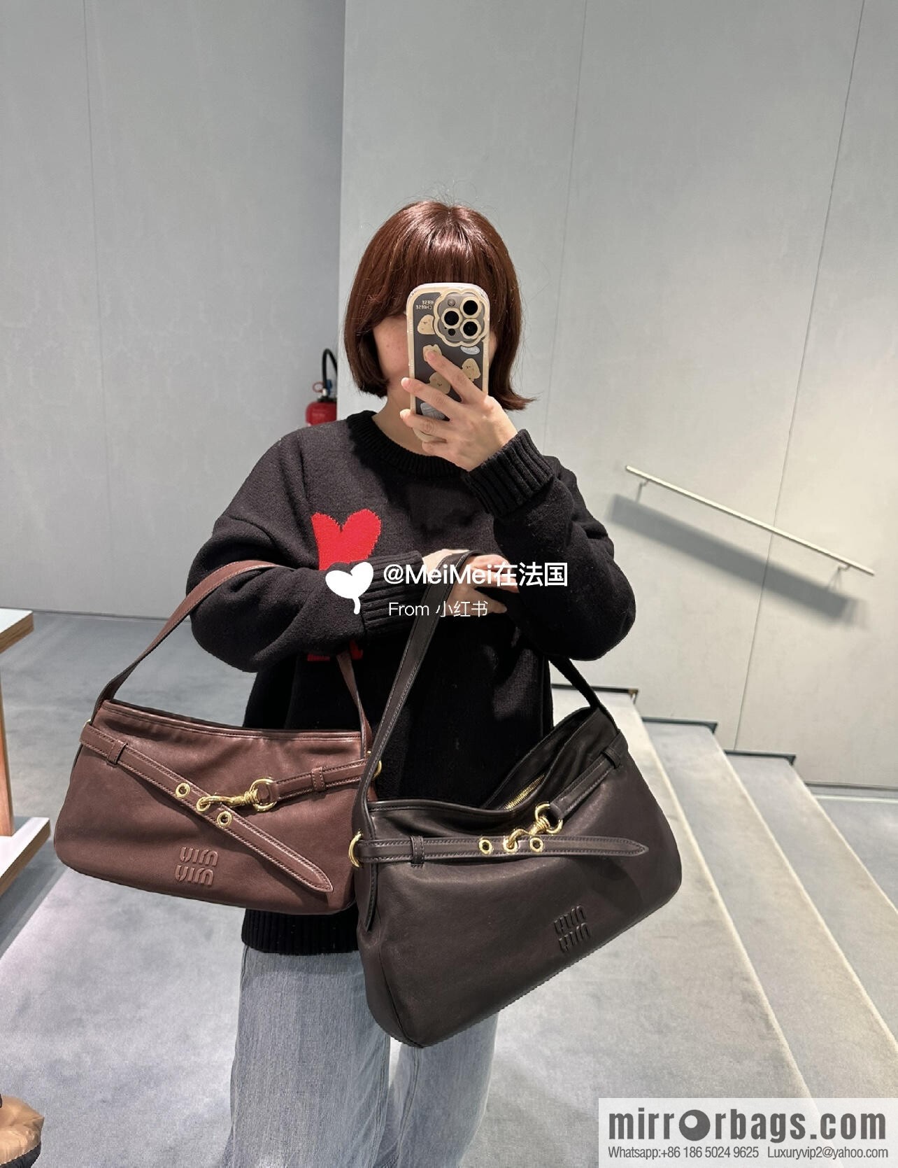 MIUMIU new 5BC182 small, dark coffee