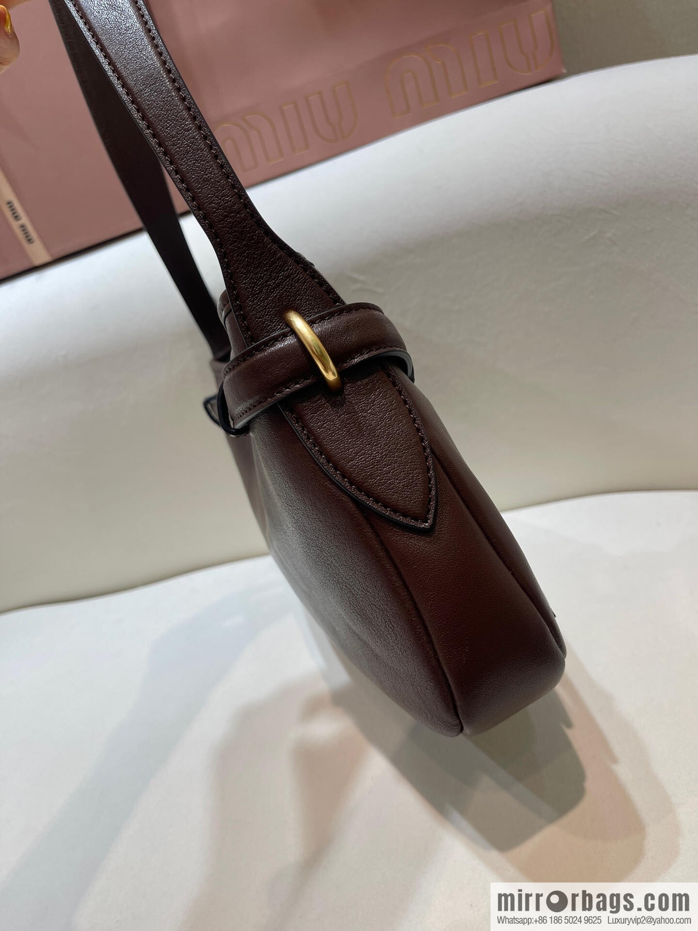 MIUMIU new 5BC182 small, dark coffee