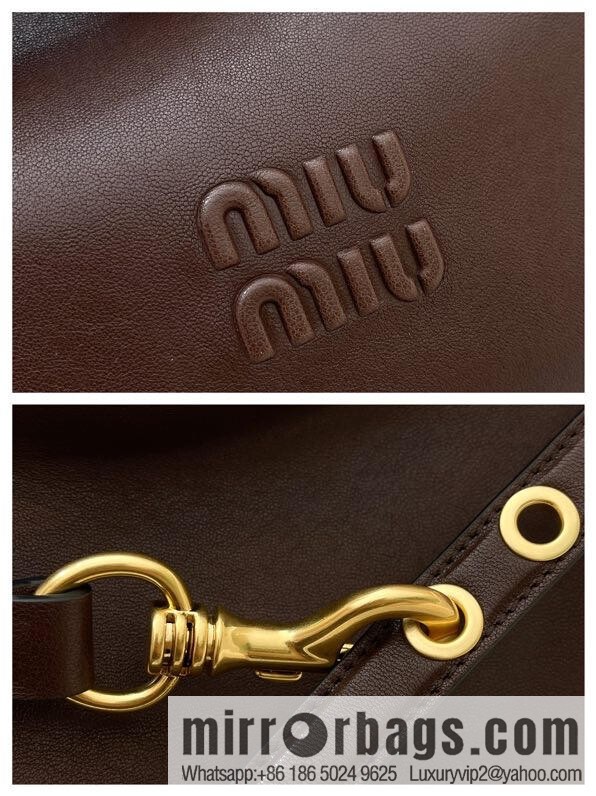 MIUMIU new 5BC182 small, dark coffee