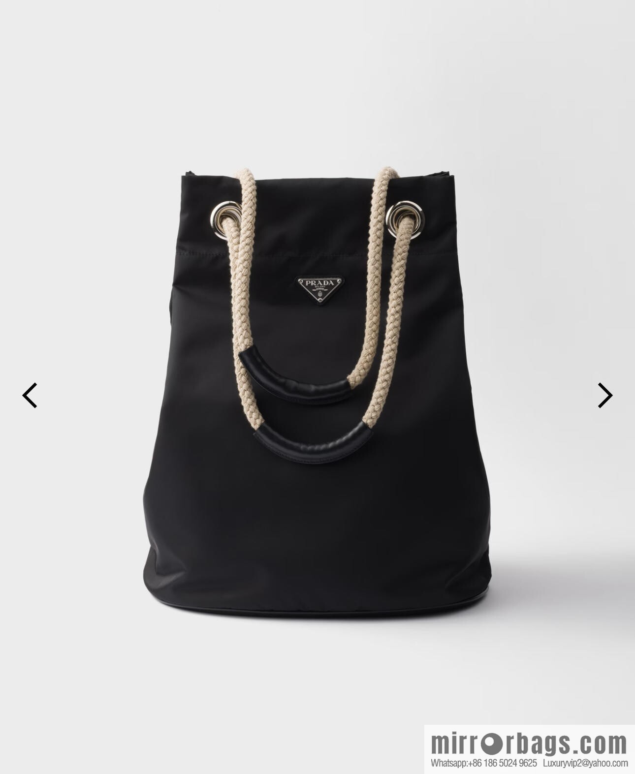 PRADA men's bucket bag 2VG133 catwalk model, black