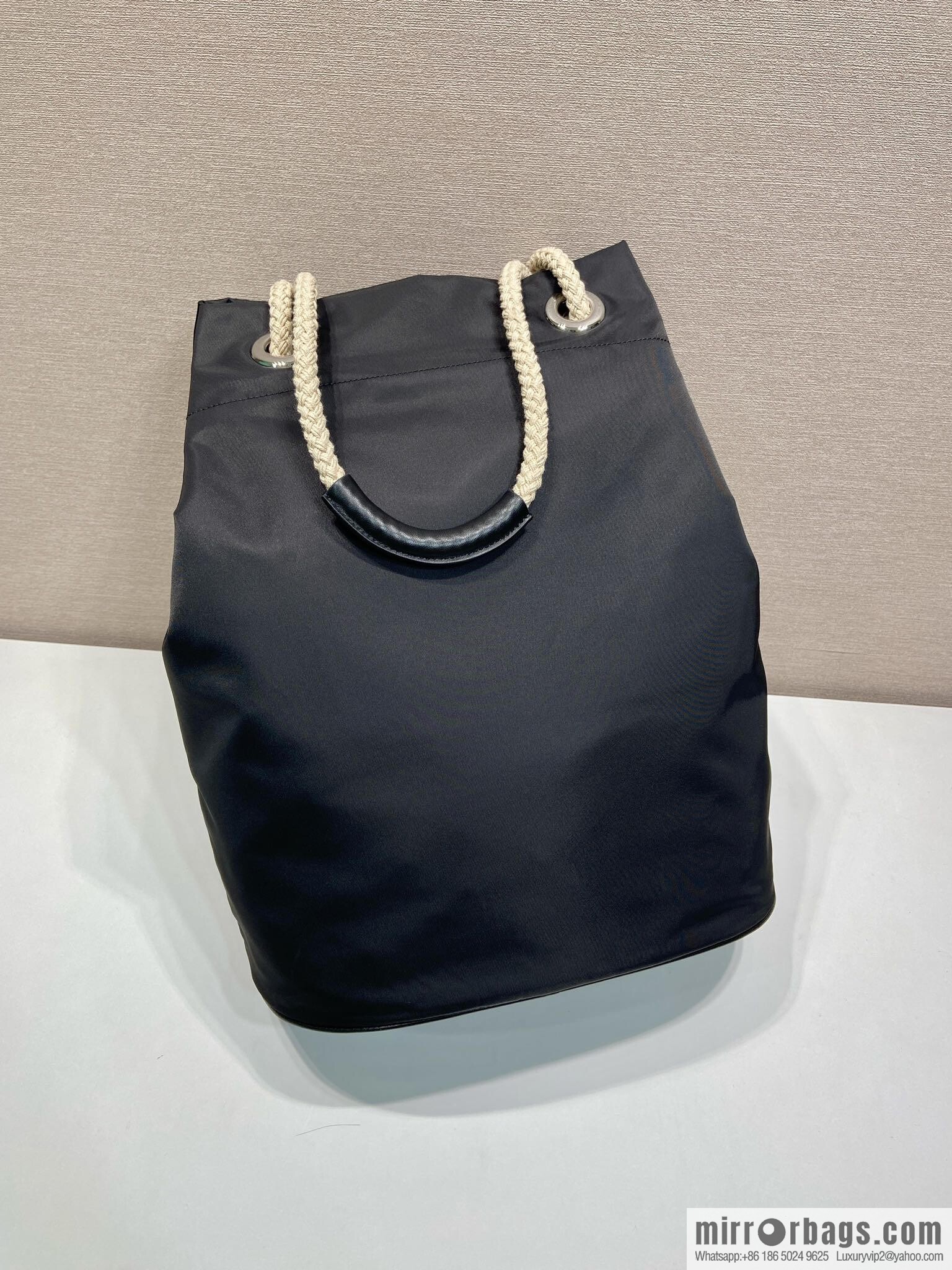 PRADA men's bucket bag 2VG133 catwalk model, black