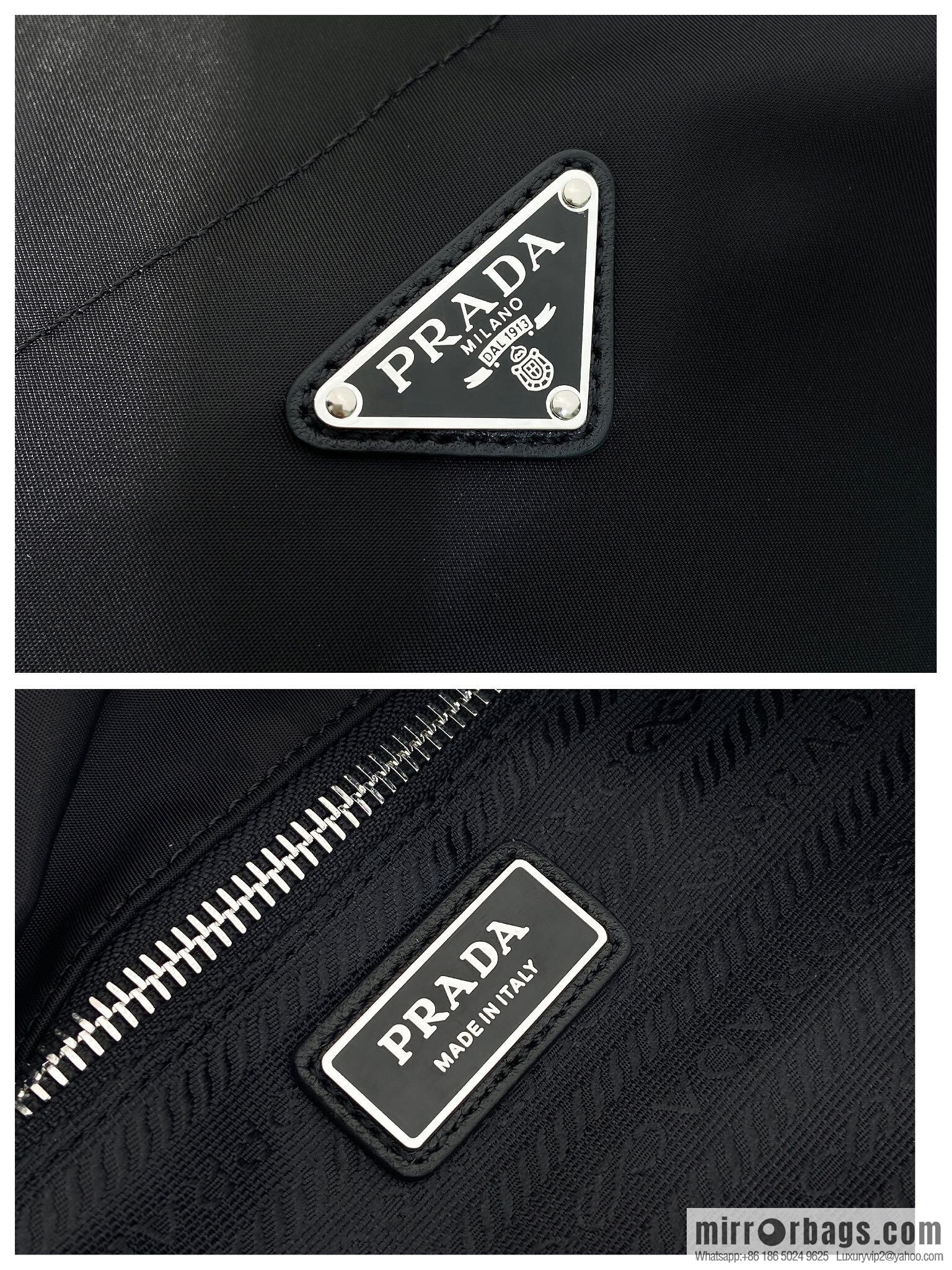 PRADA men's bucket bag 2VG133 catwalk model, black