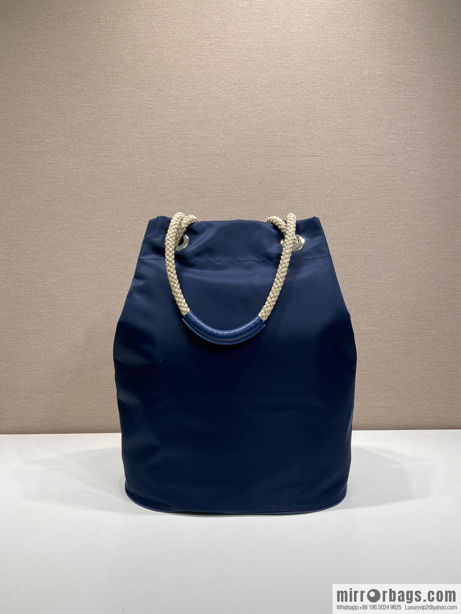 PRADA men's bucket bag 2VG133 catwalk model, blue