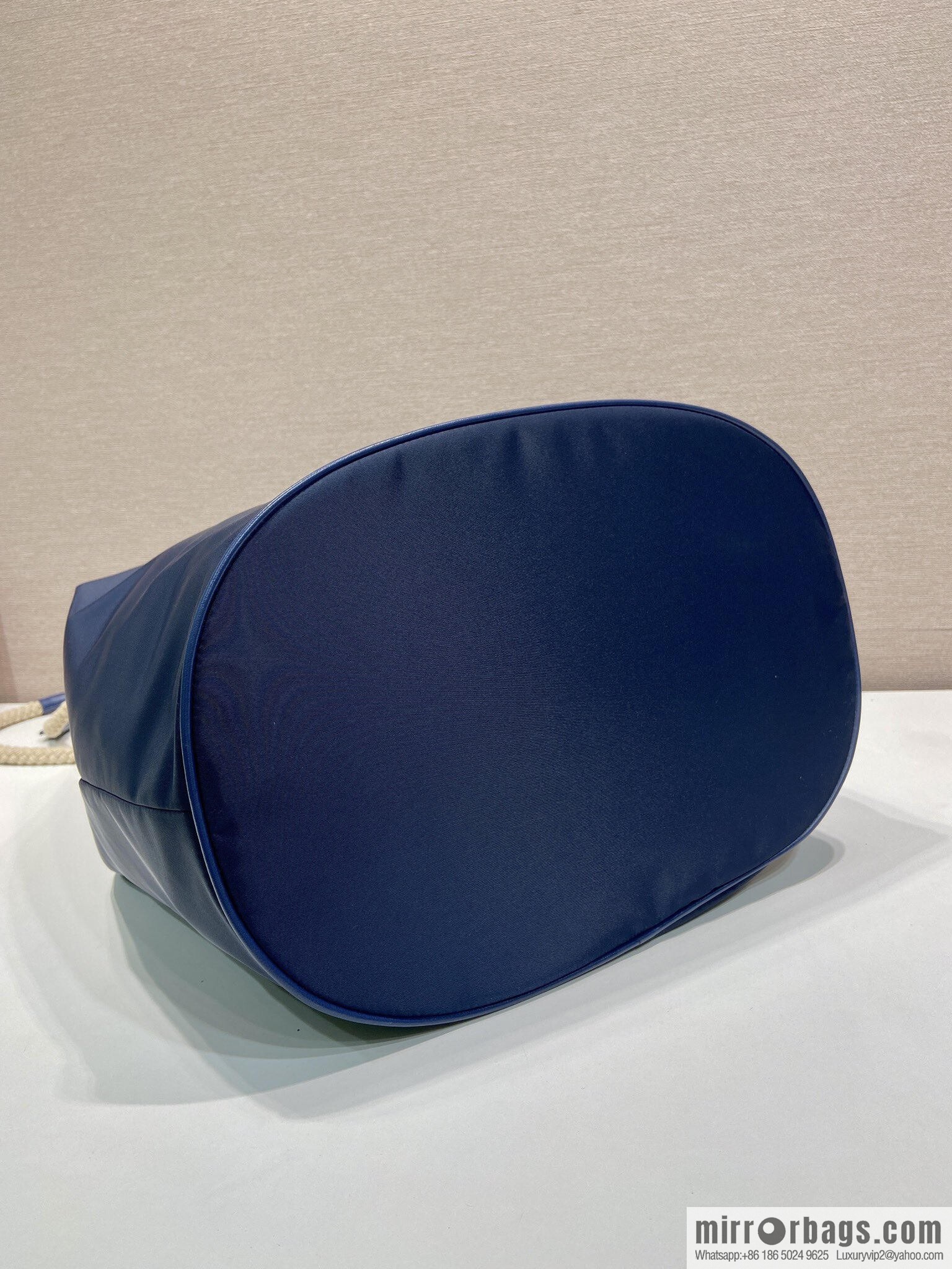 PRADA men's bucket bag 2VG133 catwalk model, blue