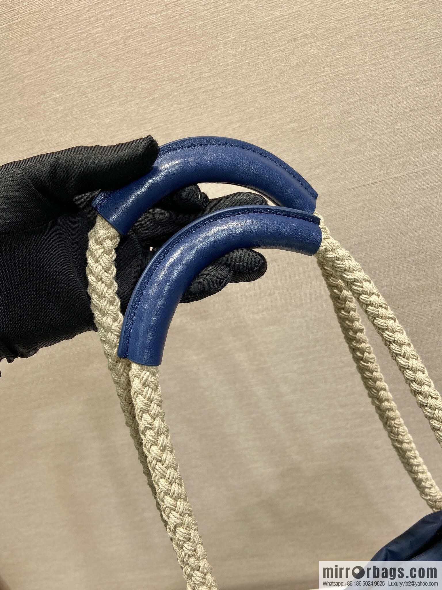 PRADA men's bucket bag 2VG133 catwalk model, blue