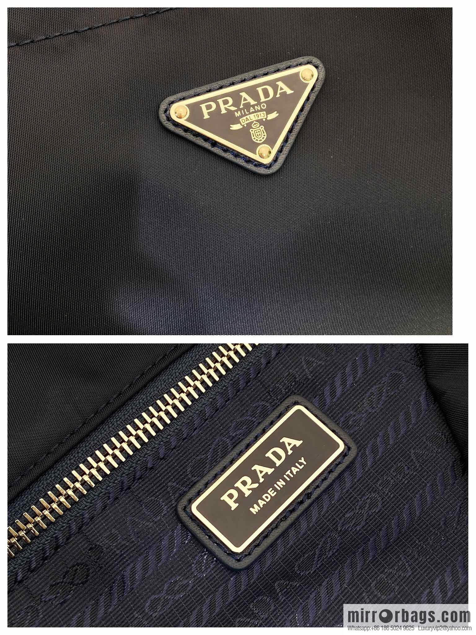 PRADA men's bucket bag 2VG133 catwalk model, blue