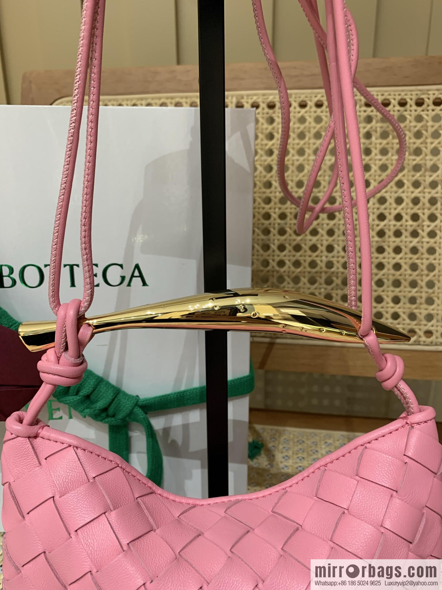 BV Mini Sardine Crossbody Bag 744267 Ribbon Powder