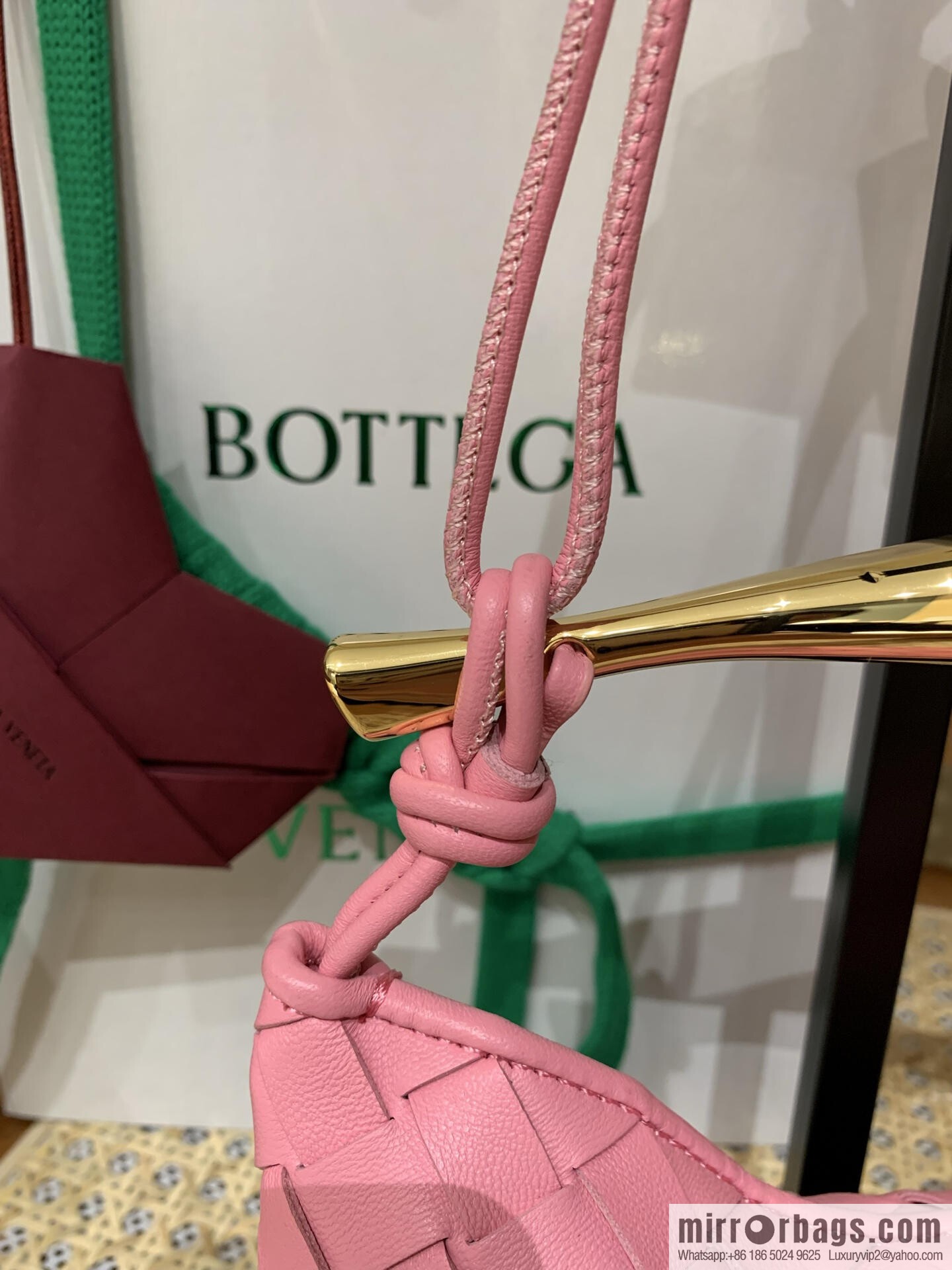 BV Mini Sardine Crossbody Bag 744267 Ribbon Powder