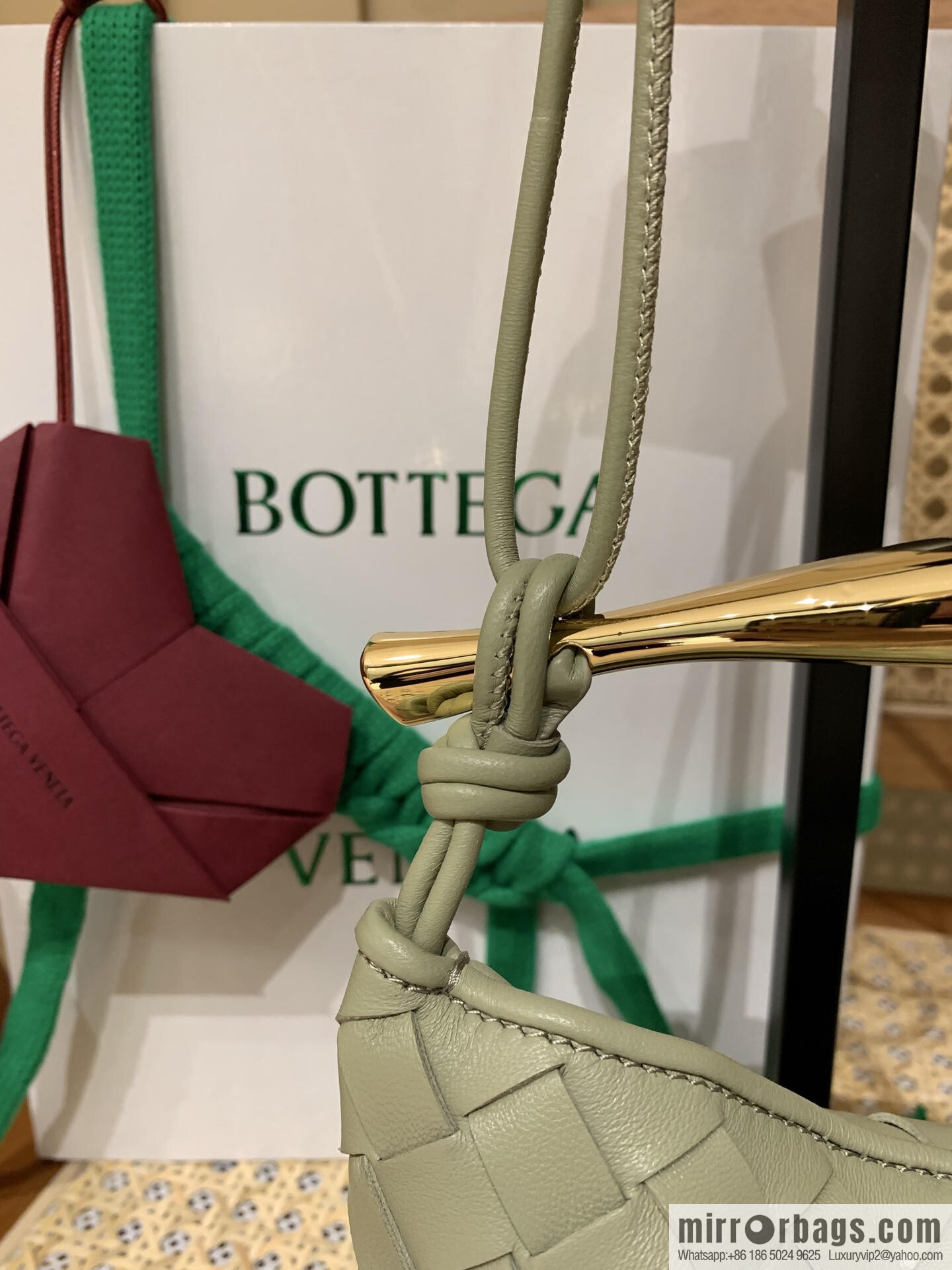 BV Mini Sardine Crossbody Bag 744267 Travertine Green