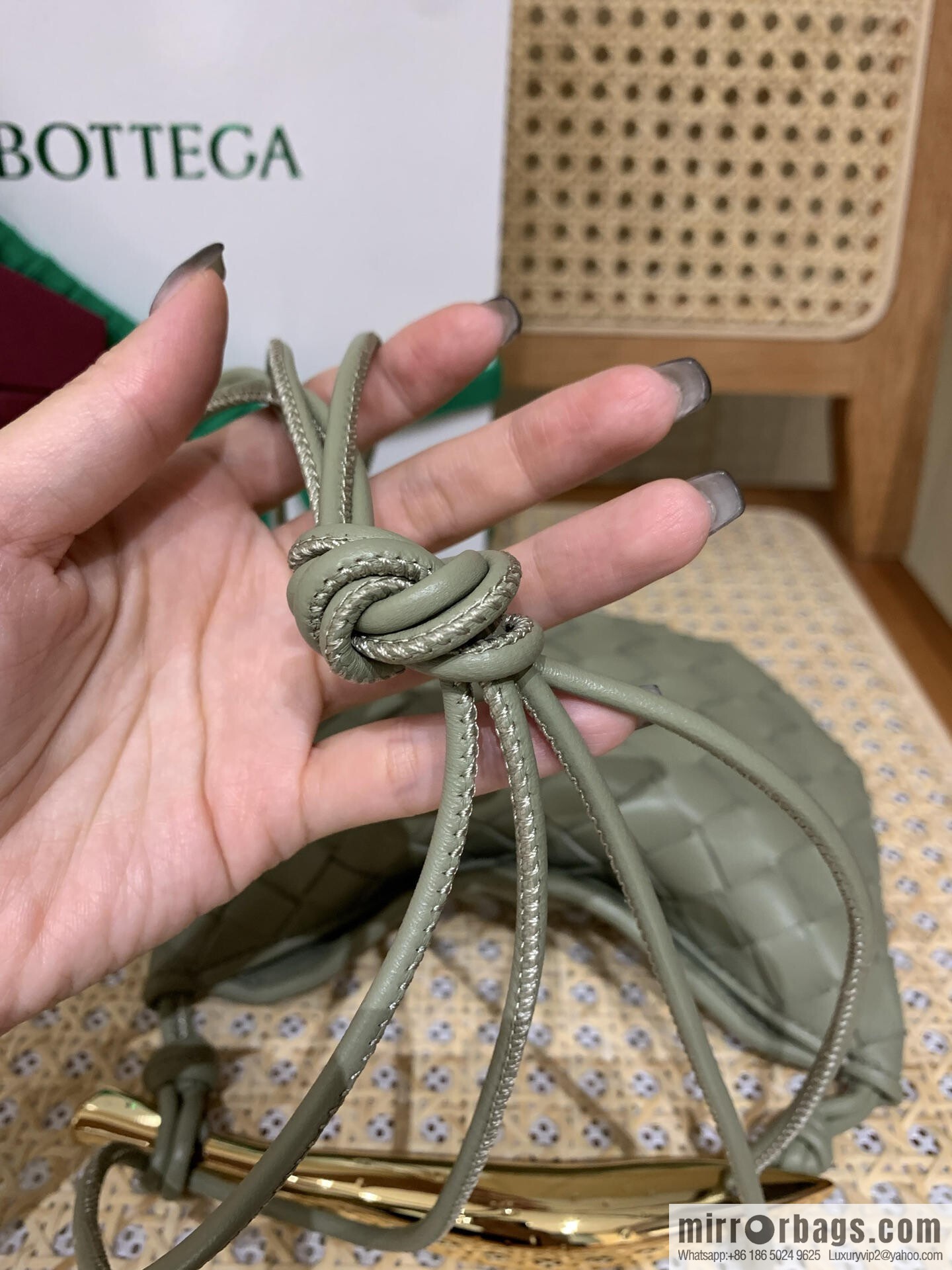 BV Mini Sardine Crossbody Bag 744267 Travertine Green