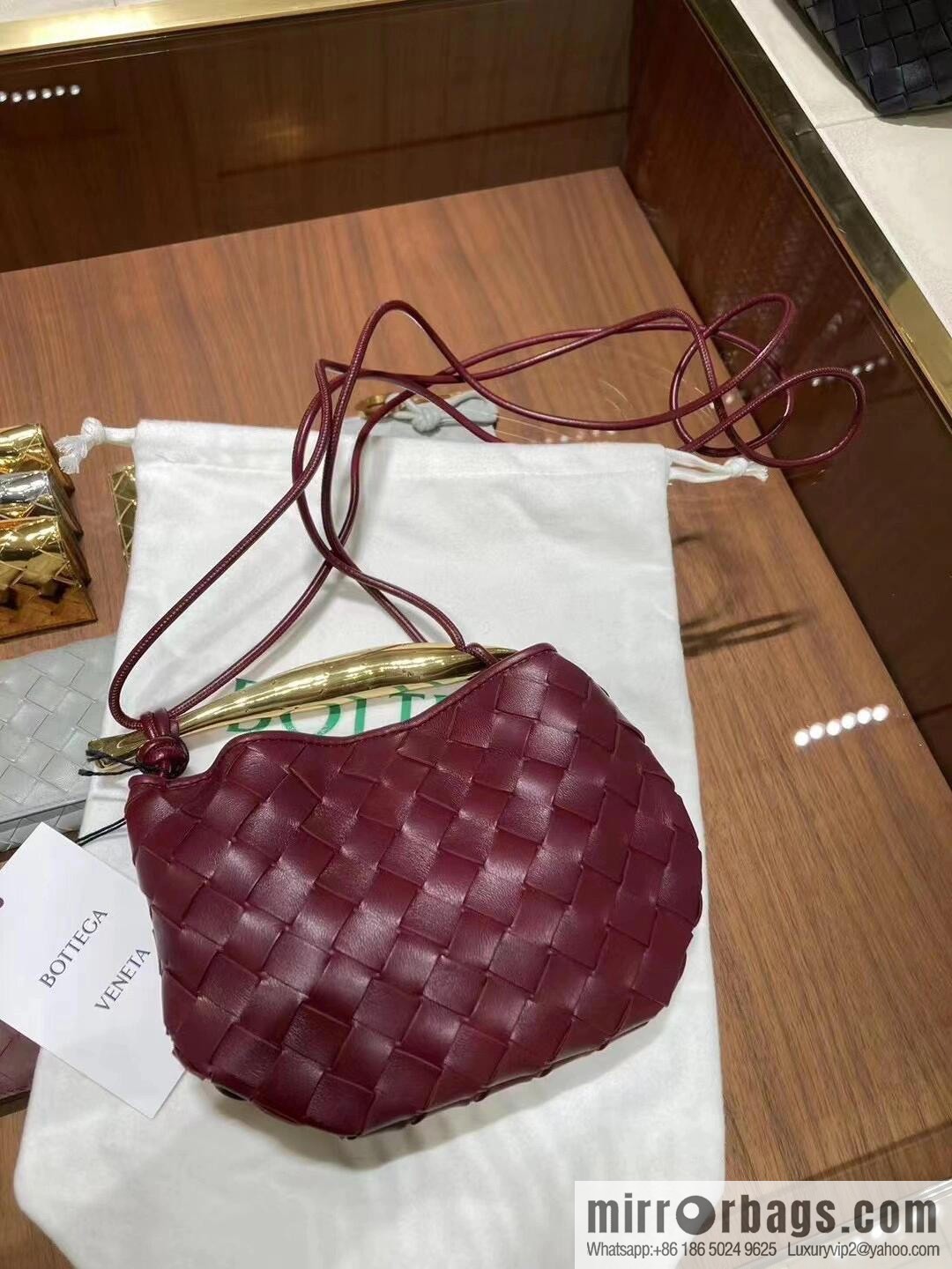 BV Mini Sardine Crossbody Bag 744267 Barolo Burgundy