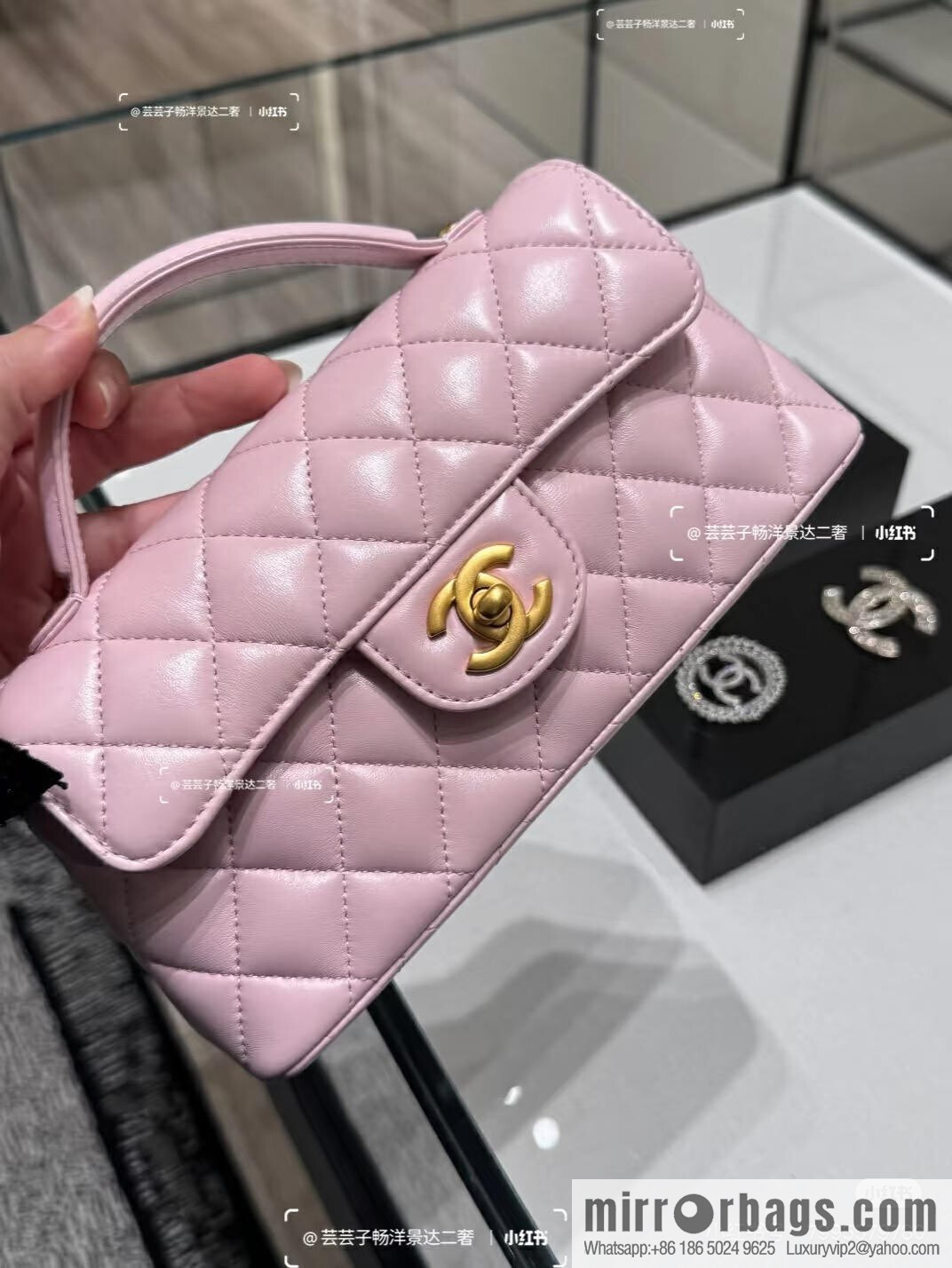CHANEL Handle Kelly Horizontal Small AS5354 Pink