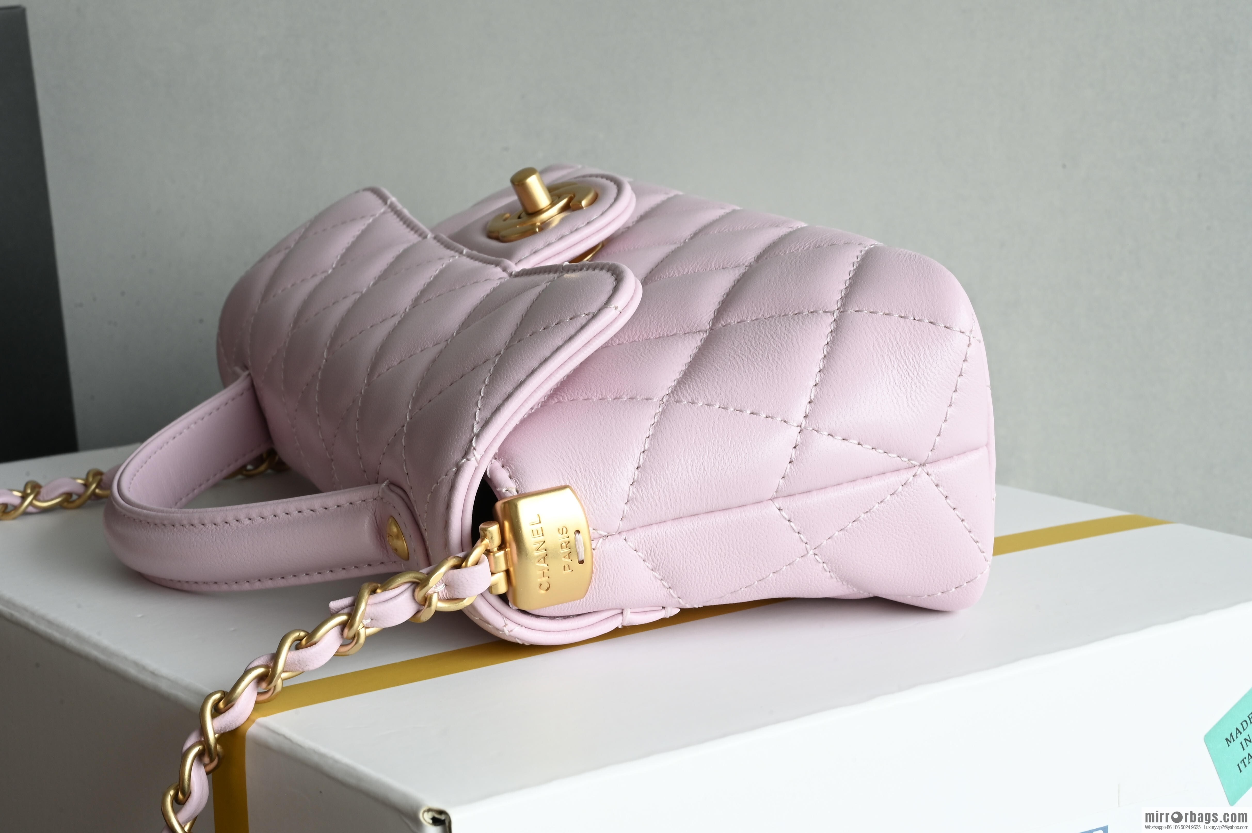 CHANEL Handle Kelly Horizontal Small AS5354 Pink